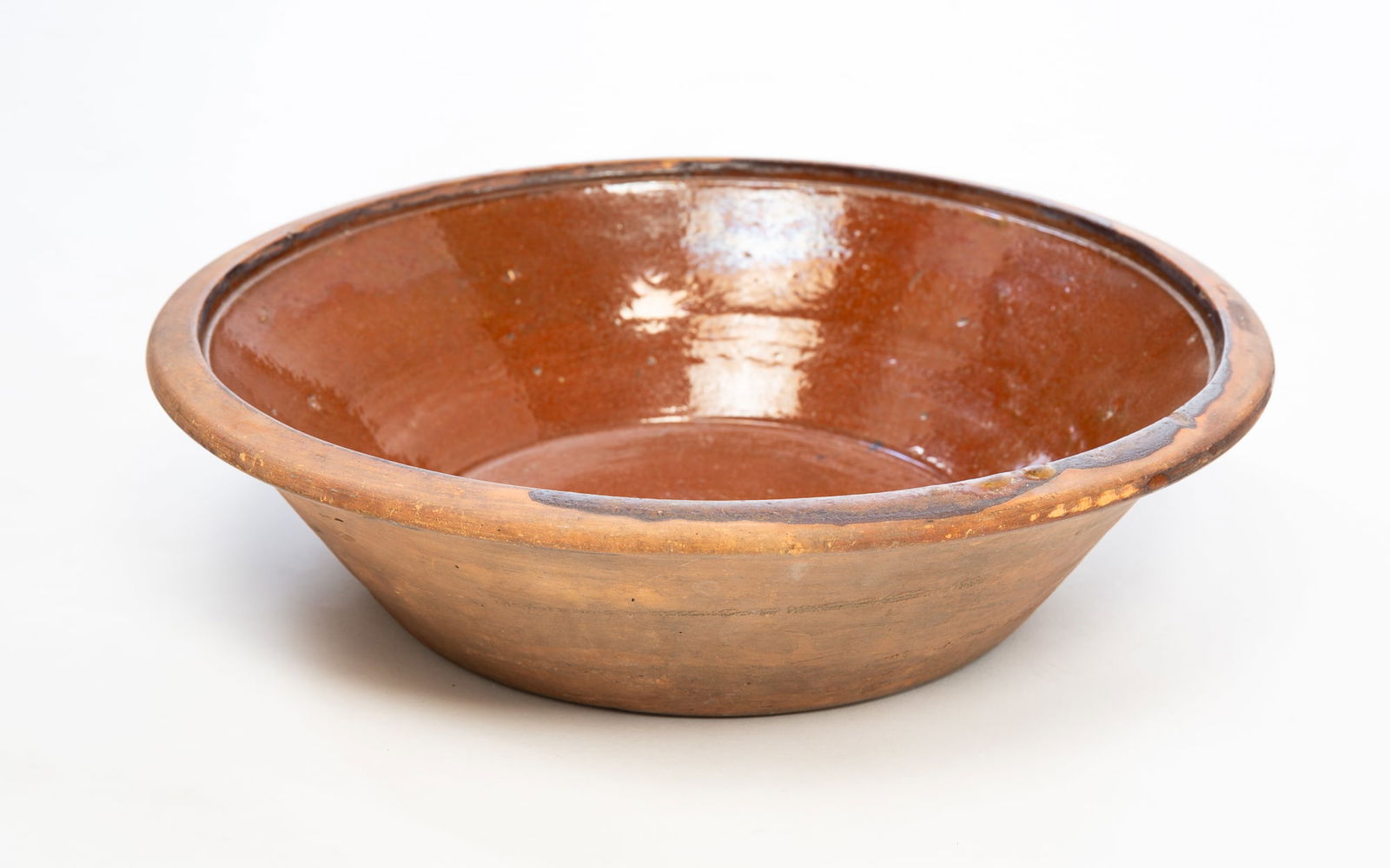 AMERICAN REDWARE BOWL. 3.75"h. 13.75"d. (1 of 3)