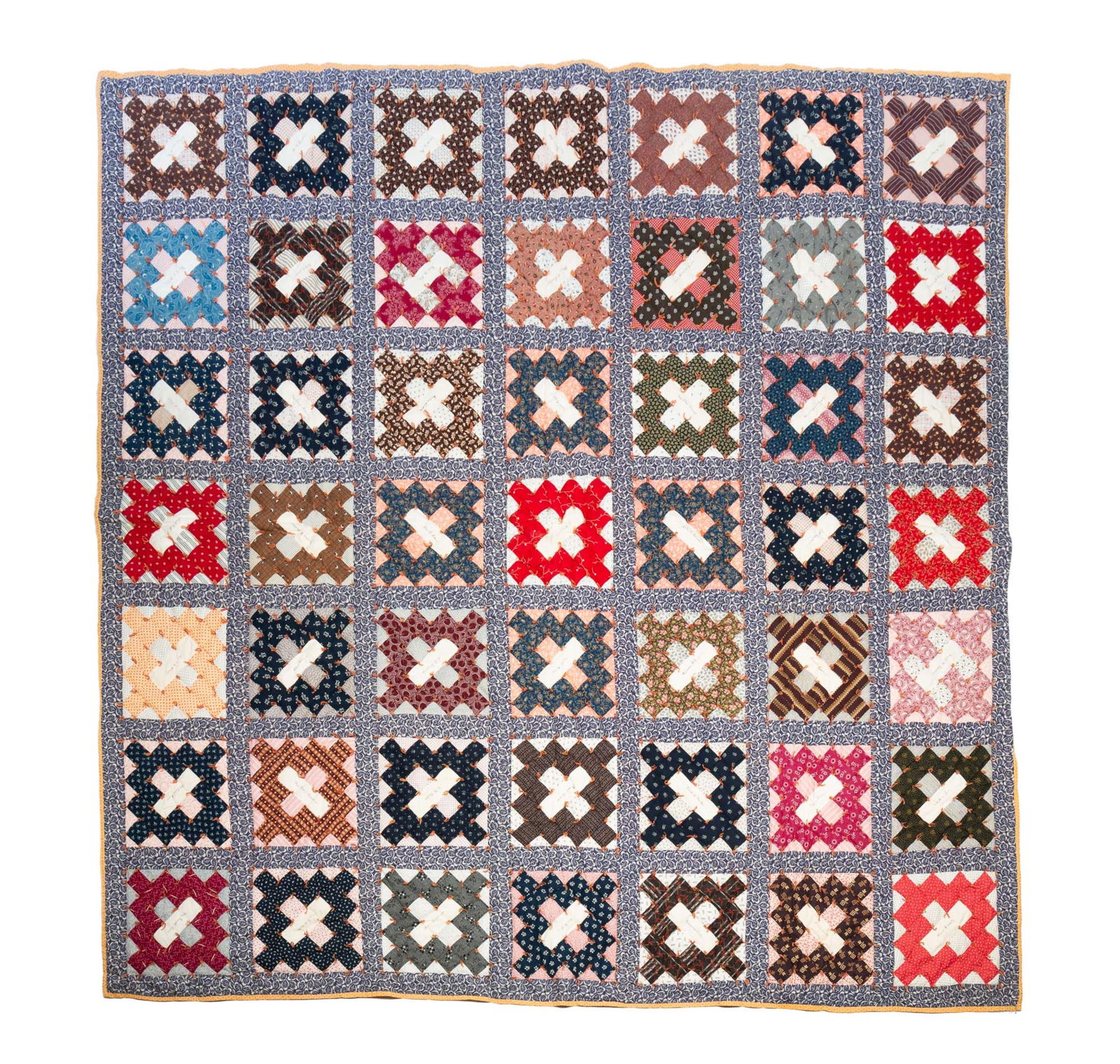 MAINE COTTON FRIENDSHIP QUILT. 88"w. 84"l. (1 of 5)