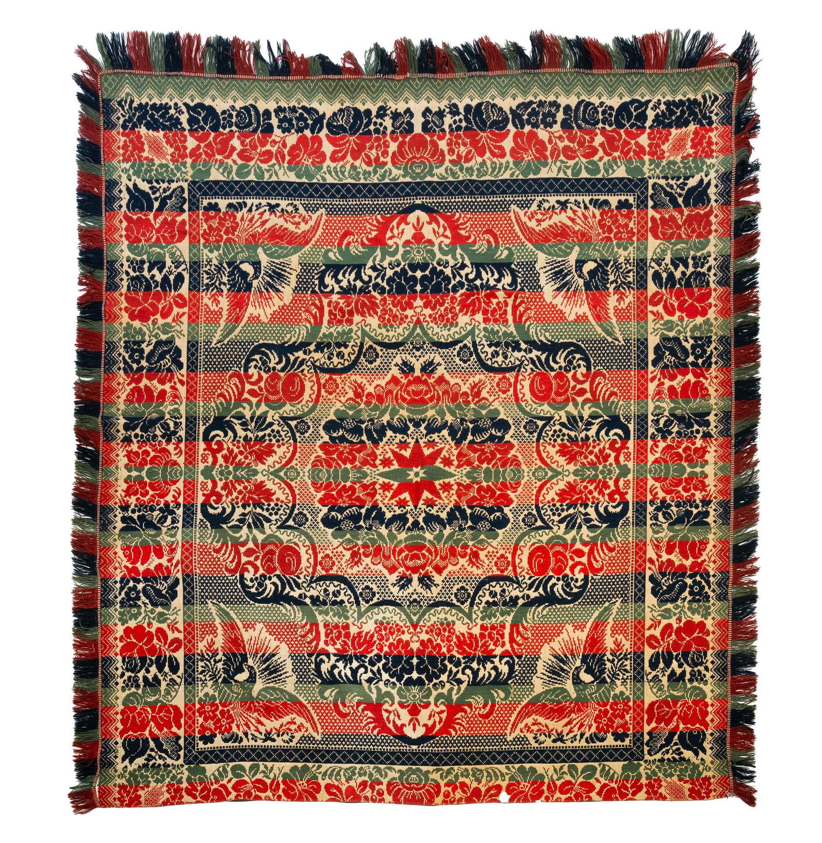 AMERICAN JACQUARD COVERLET. 90"w. 78"l. (1 of 3)