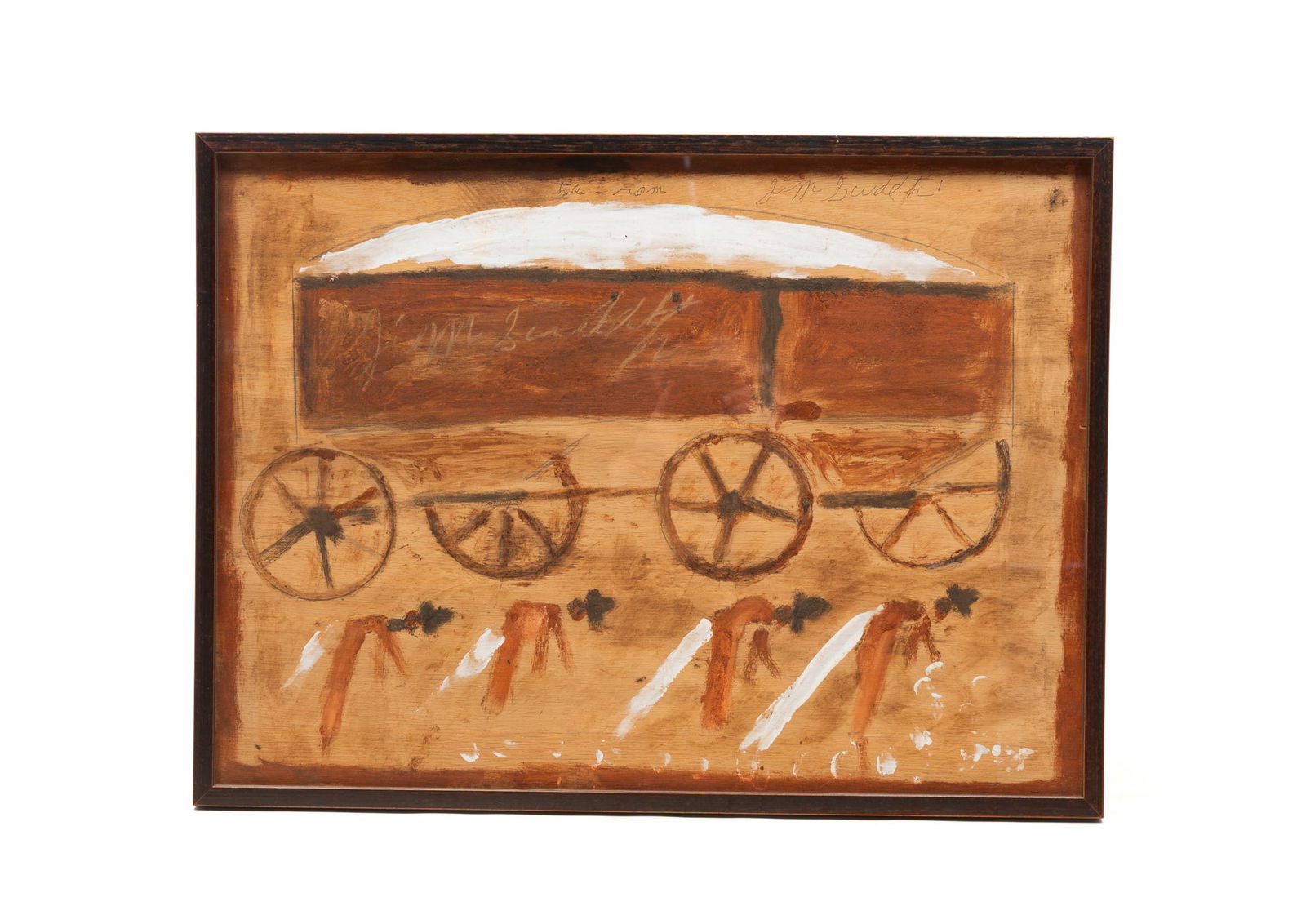 JIMMY LEE SUDDUTH (FAYETTE, ALABAMA, 1910-2007) OUTSIDER ART MUD AND ACRYLIC ON PLYWOOD BOARD OF COT (1 of 5)