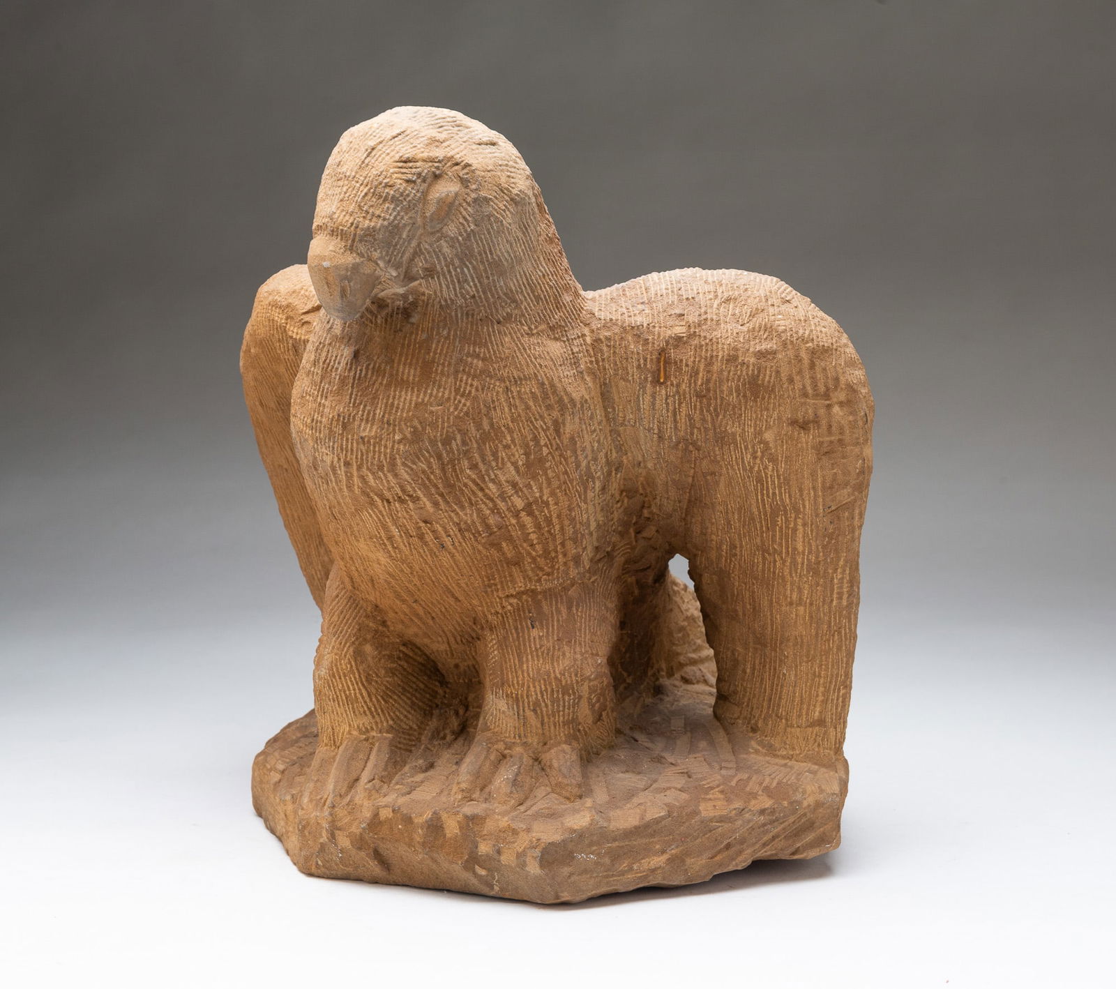 ERNEST "POPEYE" REED (OHIO, 1919-1985) FOLK ART CARVED STONE DIMINUTIVE OWL SCULPTURE. 12.75"h. (1 of 4)