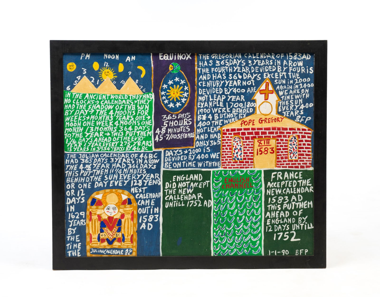 BENJAMIN FRANKLIN PERKINS (ALABAMA, 1914-1993) OUTSIDER ART ACRYLIC ON CANVAS OF THE HISTORY OF THE (1 of 6)
