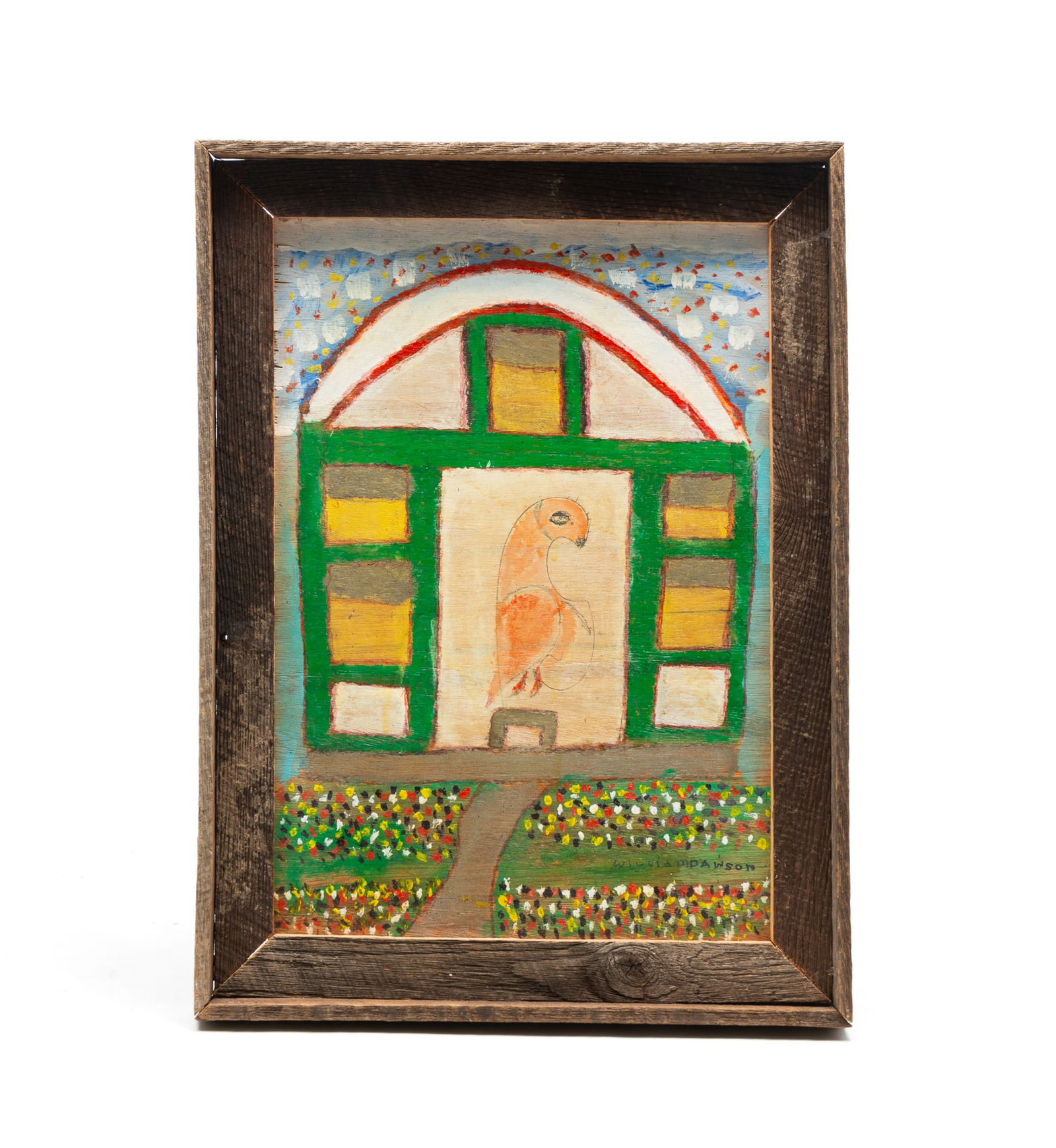 WILLIAM DAWSON (ALABAMA/CHICAGO, 1901-1990) OUTSIDER ART PAINT AND GRAPHITE ON WOOD IN ARTIST'S (1 of 5)