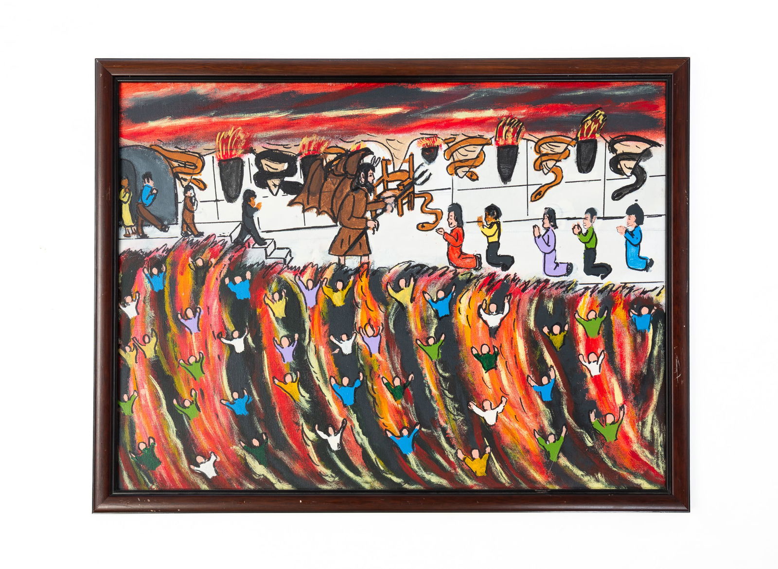 CHARLES A. "CHARLIE" OWENS (COLUMBUS, OHIO, 1922-1997) OUTSIDER ART ACRYLIC ON BOARD OF BIBLICAL (1 of 3)