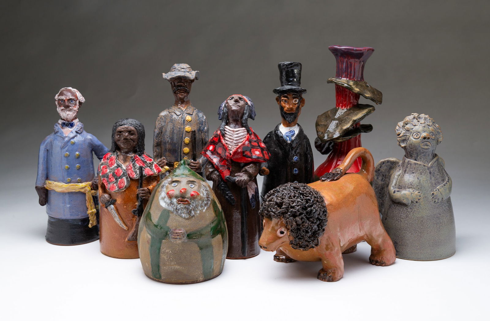 LARGE GROUP OF TURKEY MT. POTTERY CERAMICS BY TOM AND JUDY TOUCHSTONE. Tallest, 11.5"h. (1 of 10)