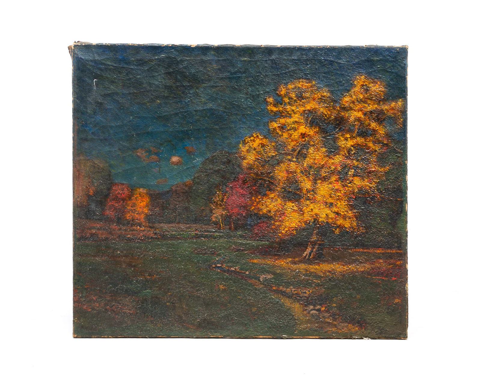 EDWARD PARKER HAYDEN (OHIO/NEW YORK/MASSACHUSETTS, 1858-1922) OIL ON CANVAS OF WOODSY LANDSCAPE. (1 of 3)