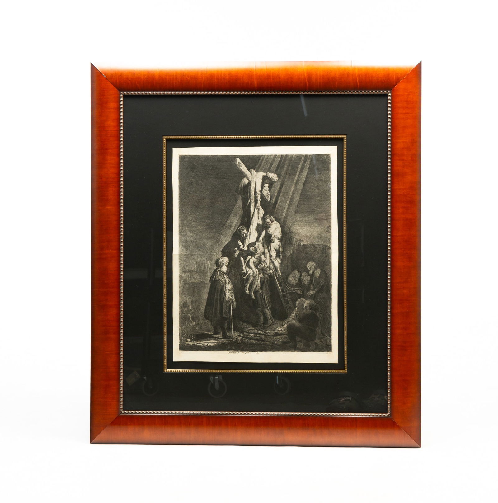 REMBRANDT VAN RIJN (DUTCH, 1606-1669) "THE DESCENT FROM THE CROSS," 1633, ETCHING AND ENGRAVING ON (1 of 5)