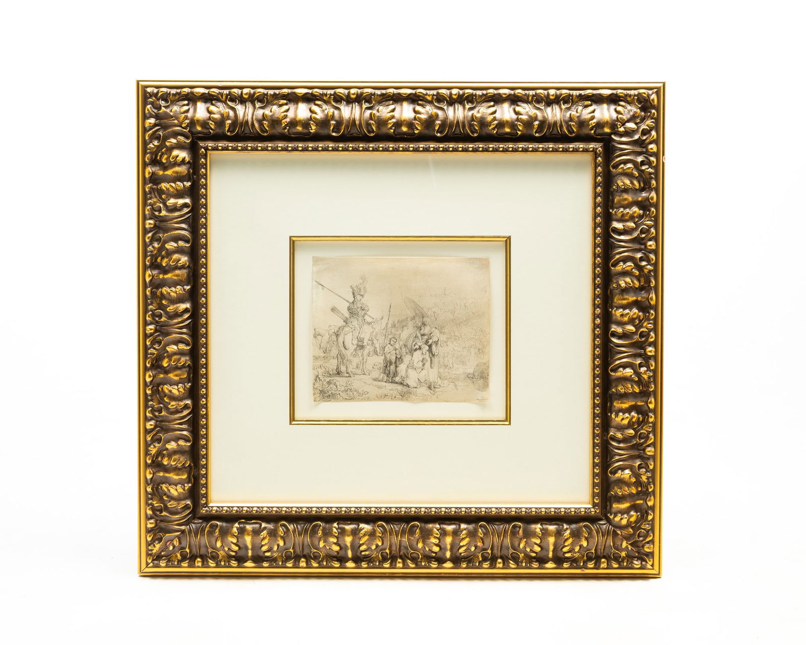 REMBRANDT VAN RIJN (DUTCH, 1606-1669) "BAPTISM OF THE EUNUCH," 1641, ETCHING WITH DRYPOINT ON LAID (1 of 5)