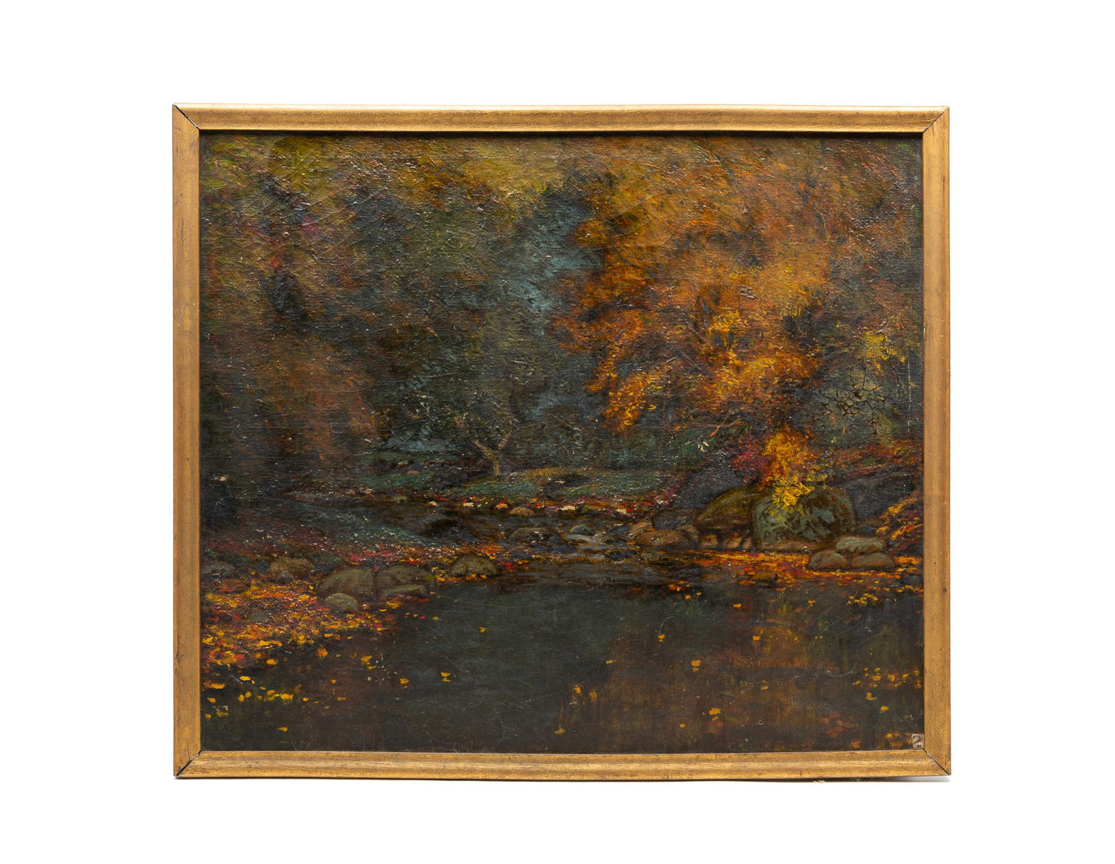 EDWARD PARKER HAYDEN (OHIO/NEW YORK/MASSACHUSETTS, 1858-1922) "FLOATING LEAVES" OIL ON CANVAS. (1 of 6)