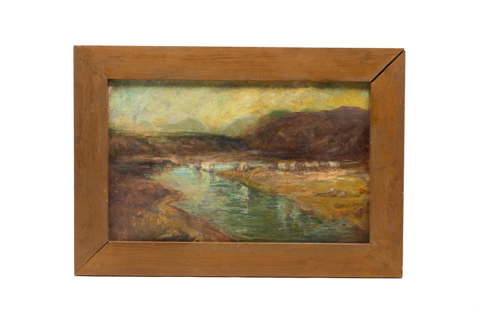 ATTR. TO FRANCIS SCOTT (MCCONNELSVILLE, OHIO, 1872-1964) OIL ON BOARD OF WESTERN LANDSCAPE WITH (1 of 5)