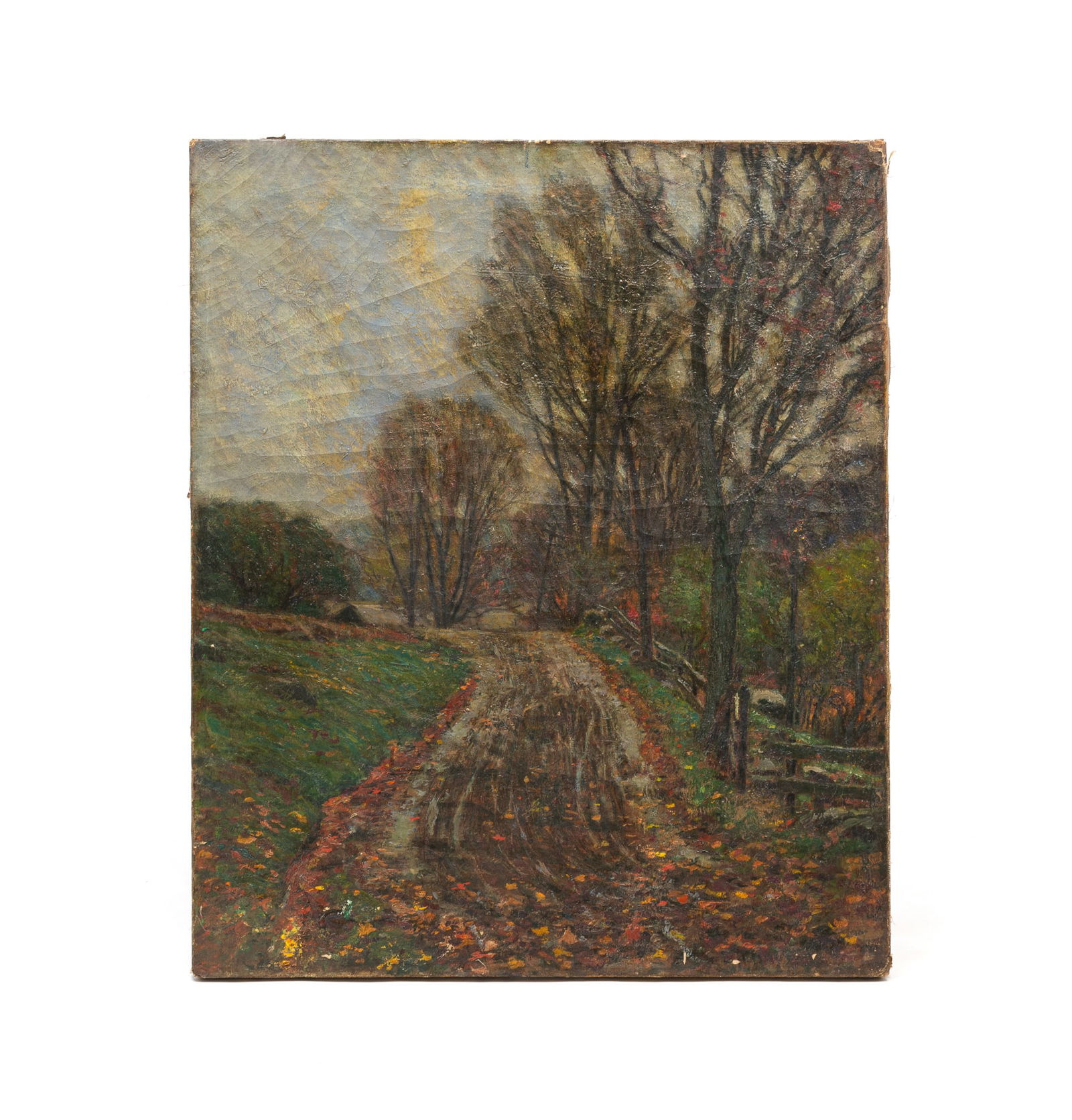 EDWARD PARKER HAYDEN (OHIO/NEW YORK/MASSACHUSETTS, 1858-1922) "THE WET ROAD" OIL ON CANVAS. 30"h. (1 of 5)