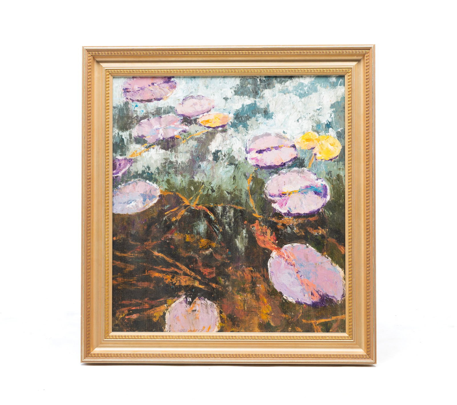 RICK AKERS (COLUMBUS, OHIO, CONTEMPORARY) "UNDER LILY" OIL ON BOARD, DATED 2019. Frame, 28.25"h. (1 of 7)