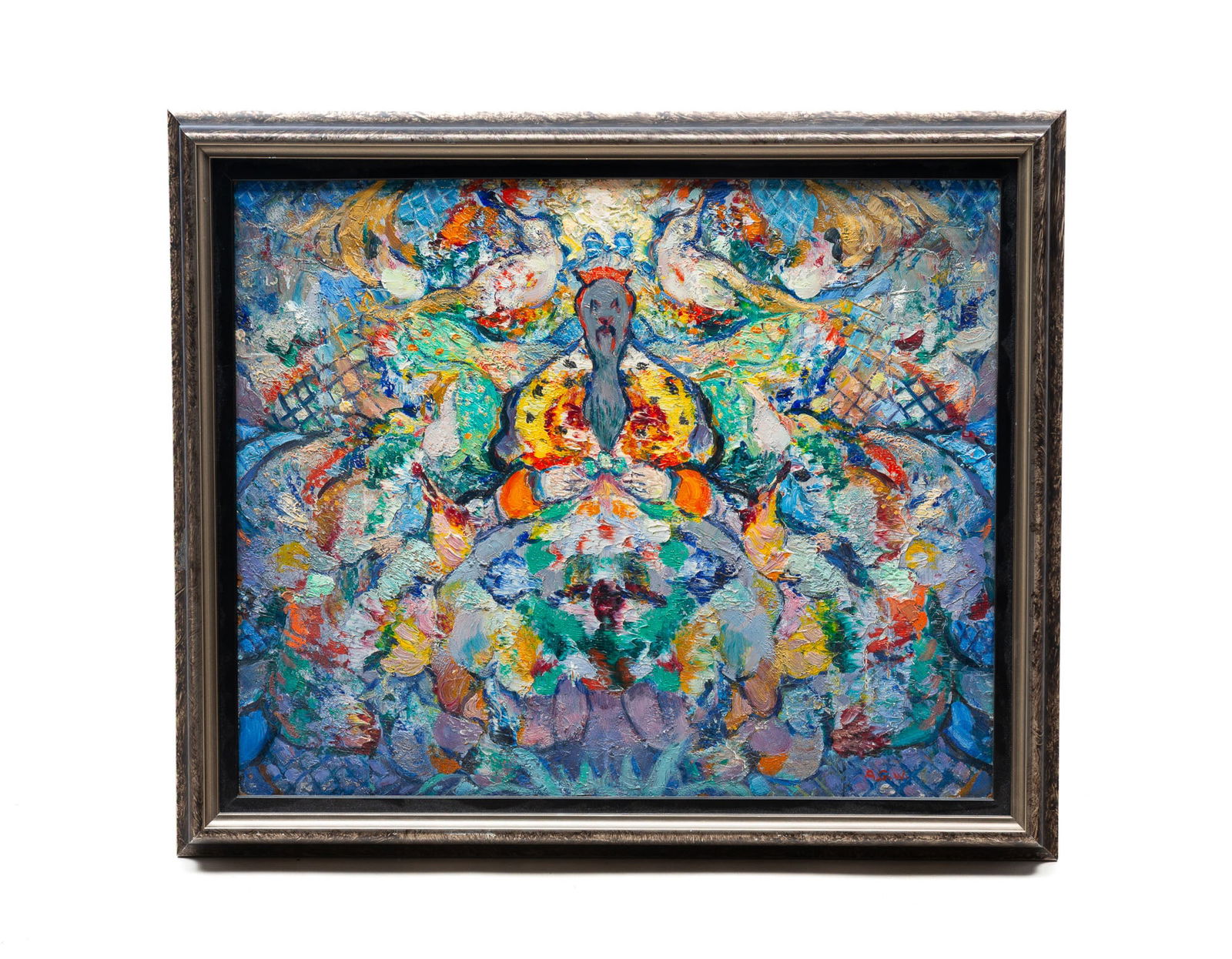 ABEL GEORGE WARSHAWSKY (AMERICAN, 1883-1962) "ABSTRACTION, THE FANTASY" OIL ON BOARD. Frame, 16"h. (1 of 4)