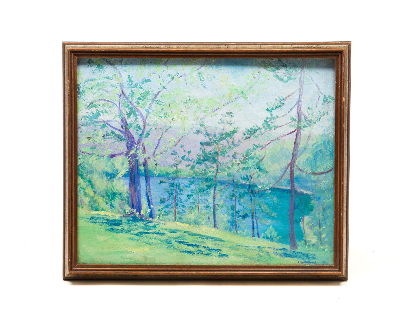PAUL BETTINGER (OHIO, 1878-1947) OIL ON BOARD LANDSCAPE. Frame, 18"h. 21.75"w. Board, 15.75"h. (1 of 4)