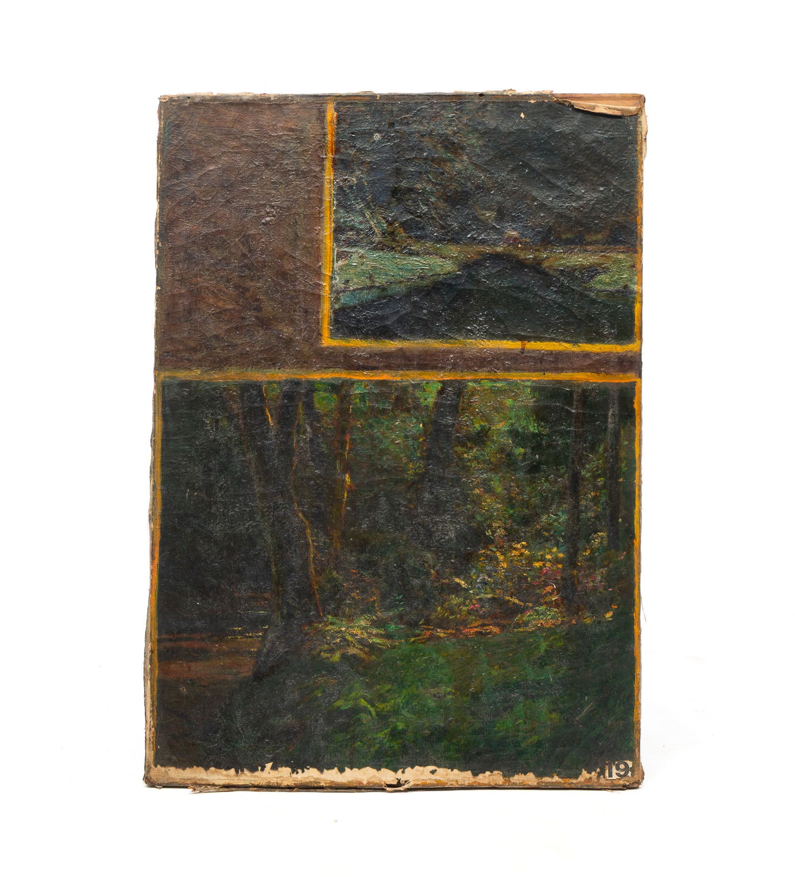 EDWARD PARKER HAYDEN (OHIO/NEW YORK/MASSACHUSETTS, 1858-1922) OIL ON CANVAS OF DOUBLE LANDSCAPE. (1 of 7)