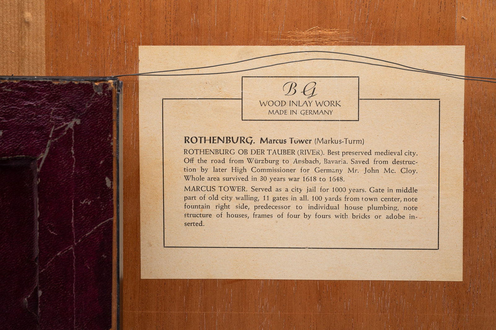 TWO GERMAN MARQUETRY PLAQUES. - 6