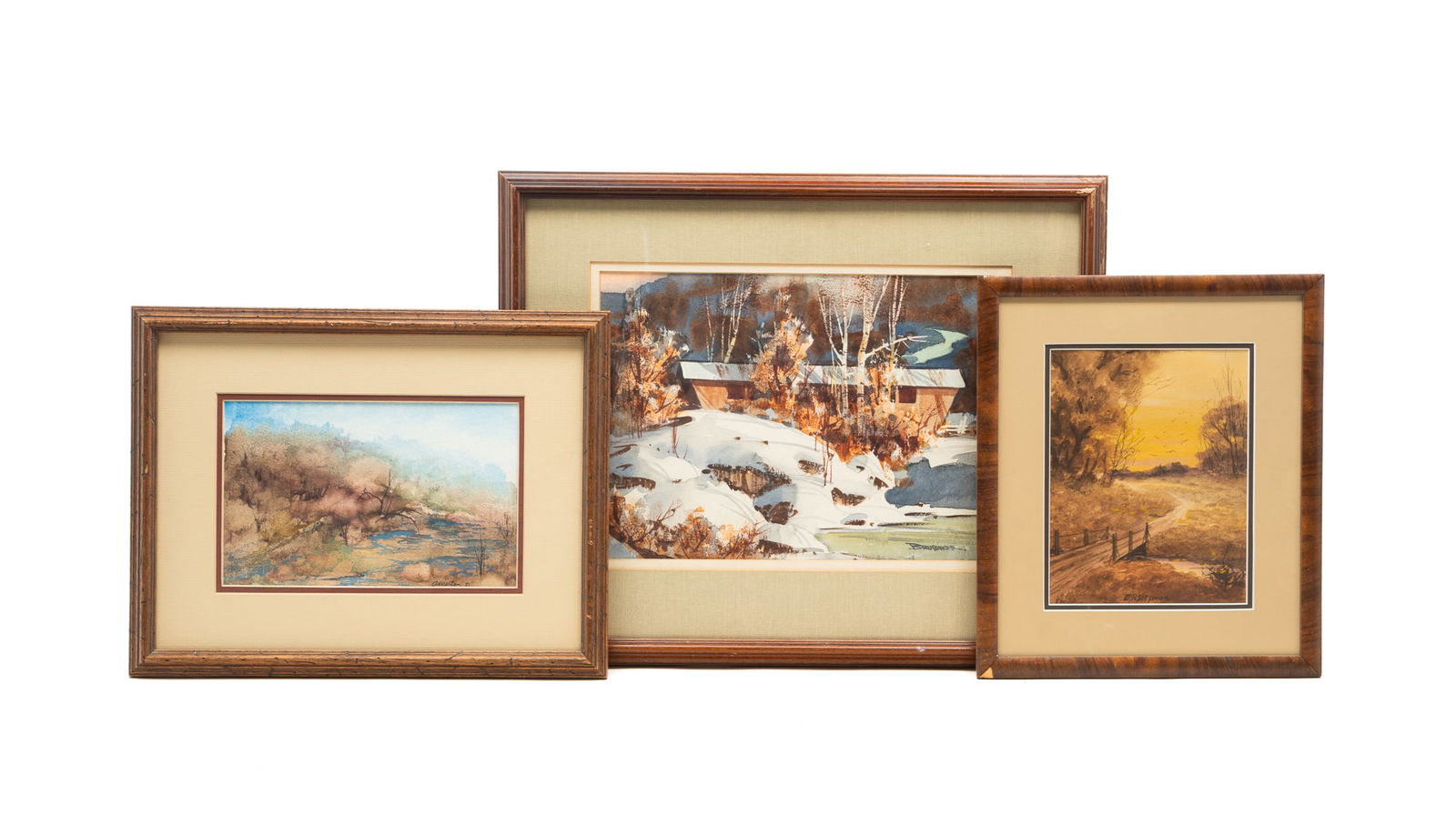 THREE COUNTRY LANDSCAPE WATERCOLORS, INCL. ROBERT BRUBAKER (OHIO, 1921-2011) AND EDWARD R. SITZMAN (1 of 7)