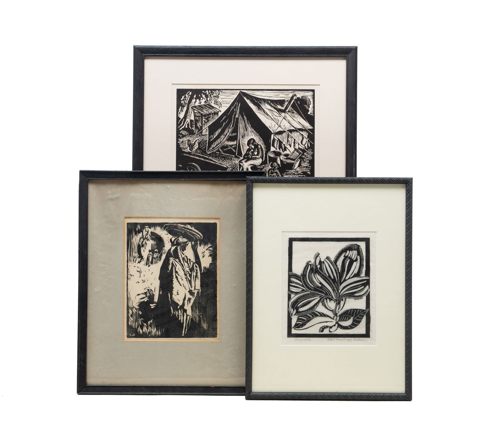 THREE AMERICAN WOODBLOCK PRINTS, INCL. CRESTON BAUMGARTNER (AMERICAN, 1908-1984), LOUIS J. ENDRES (1 of 8)