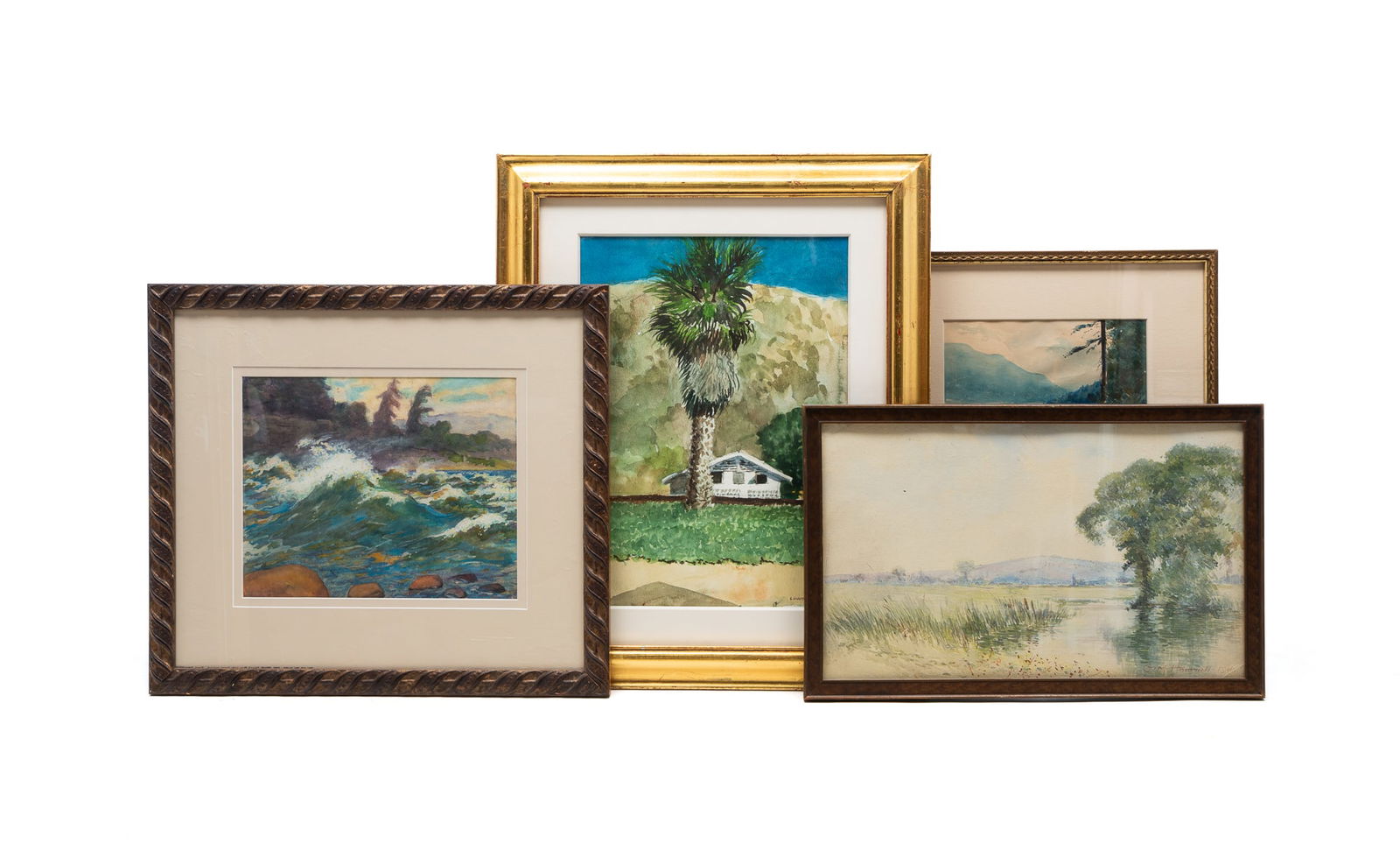 FOUR WATERCOLOR LANDSCAPES, INCL. GEORGE MILTON HAMMELL (CINCINNATI, OHIO, 1852-1916) AND LAWRENCE (1 of 10)