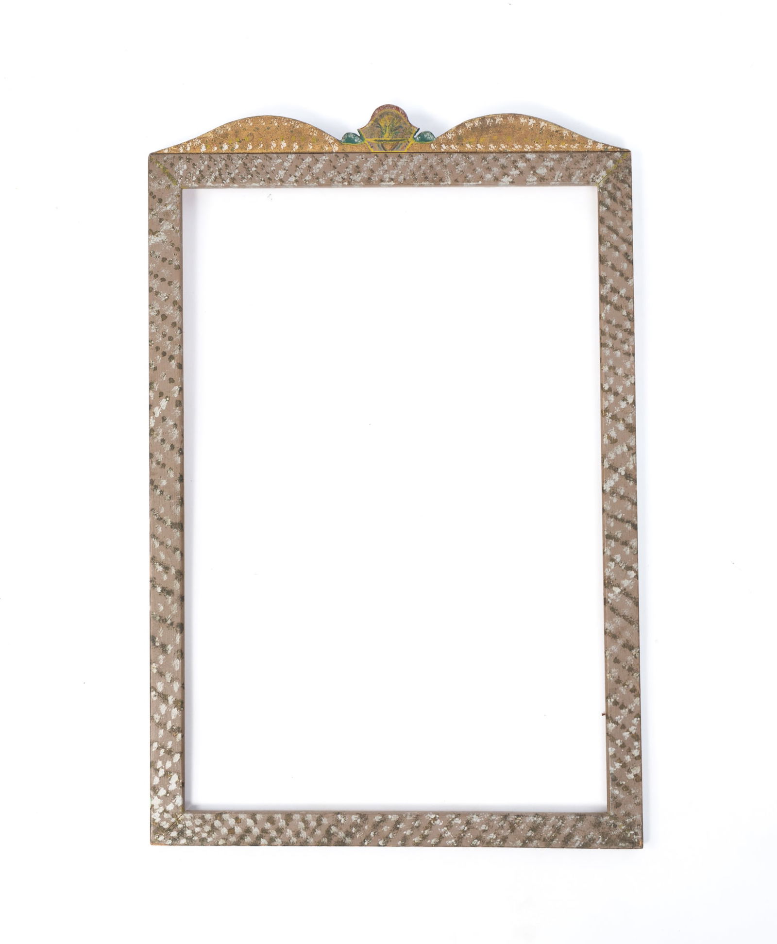 PAINT-DECORATED PICTURE FRAME. Overall, 20.25"h. 13"w. (1 of 3)