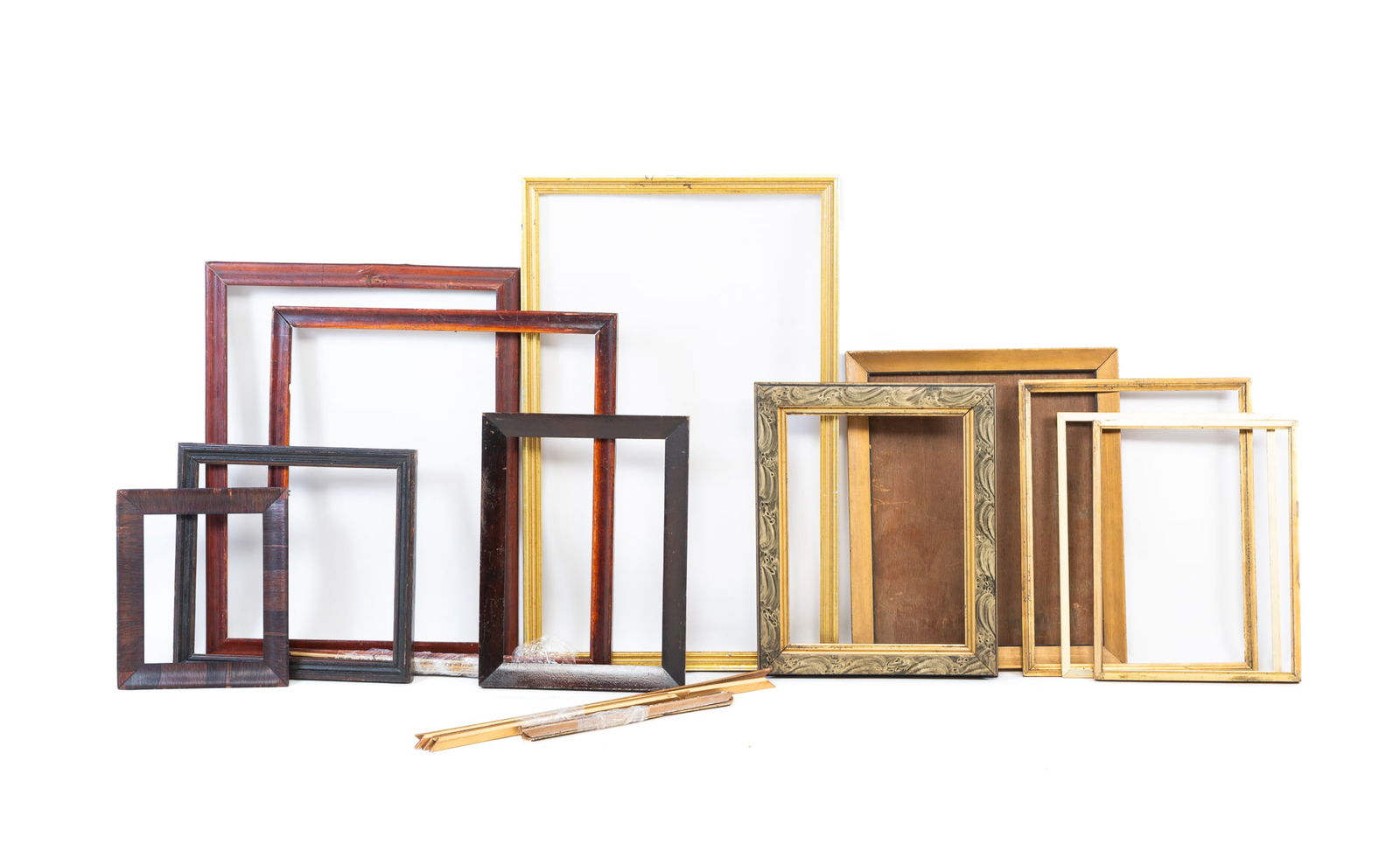 LARGE COLLECTION OF FRAMES AND COMPONENTS. Largest, overall, 30"h. 19"w. (1 of 5)