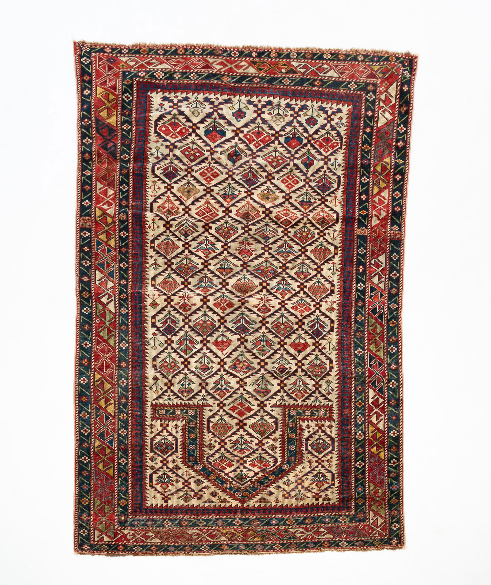 CAUCASIAN DAGESTAN WOOL PRAYER RUG. 39"w. 59.75"l. (1 of 4)