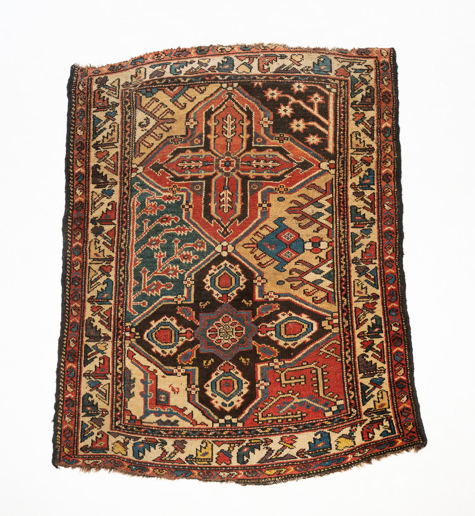 PERSIAN BAKHTIARI WOOL AREA RUG. 42"w. 56"l. (1 of 3)