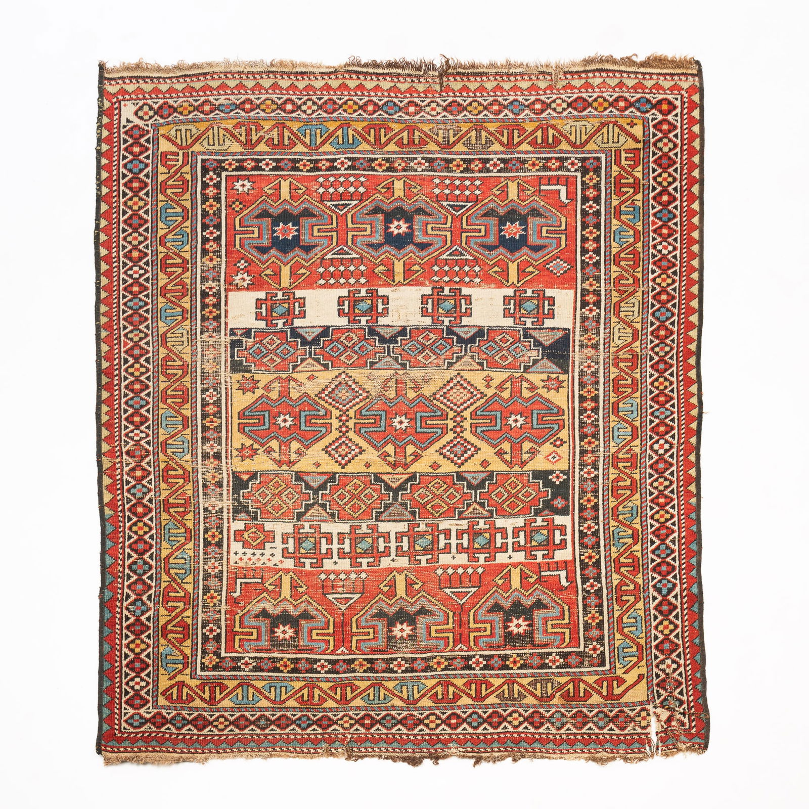 CAUCASIAN SHIRVAN WOOL AREA RUG. 42"w. 50"l. (1 of 4)