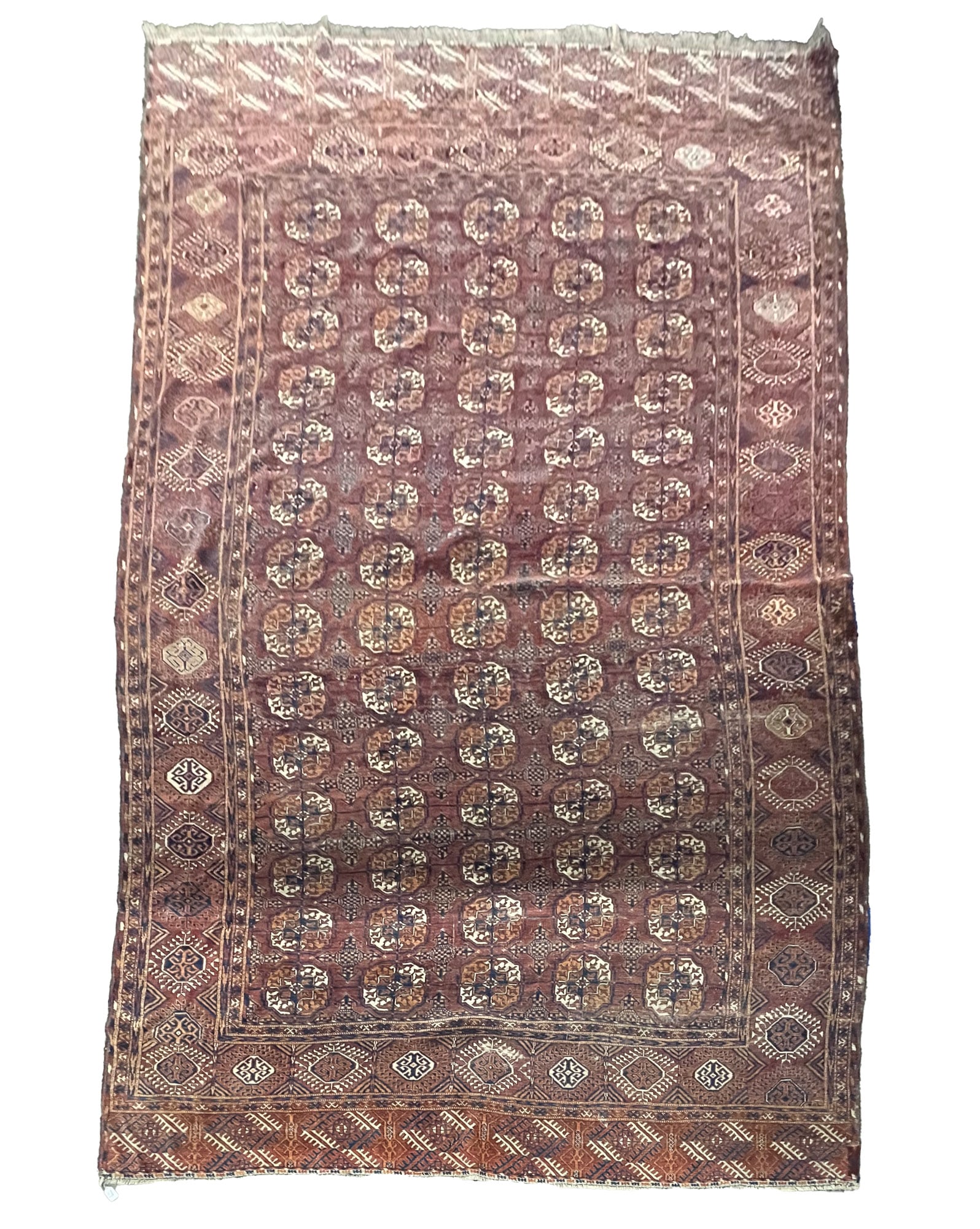 BOKHARA ROOM-SIZE WOOL RUG. 90"w. 144"l. (1 of 4)