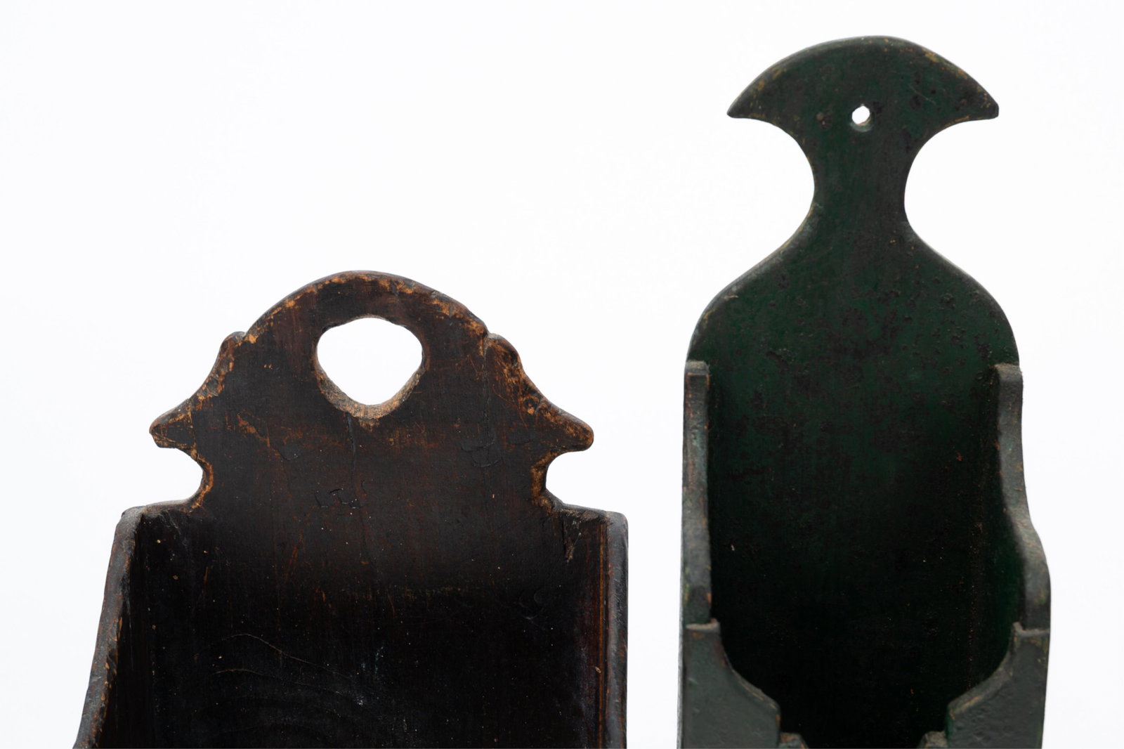 TWO AMERICAN PAINTED WALL BOXES. - 2