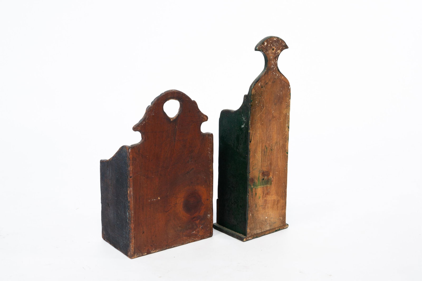 TWO AMERICAN PAINTED WALL BOXES. - 4