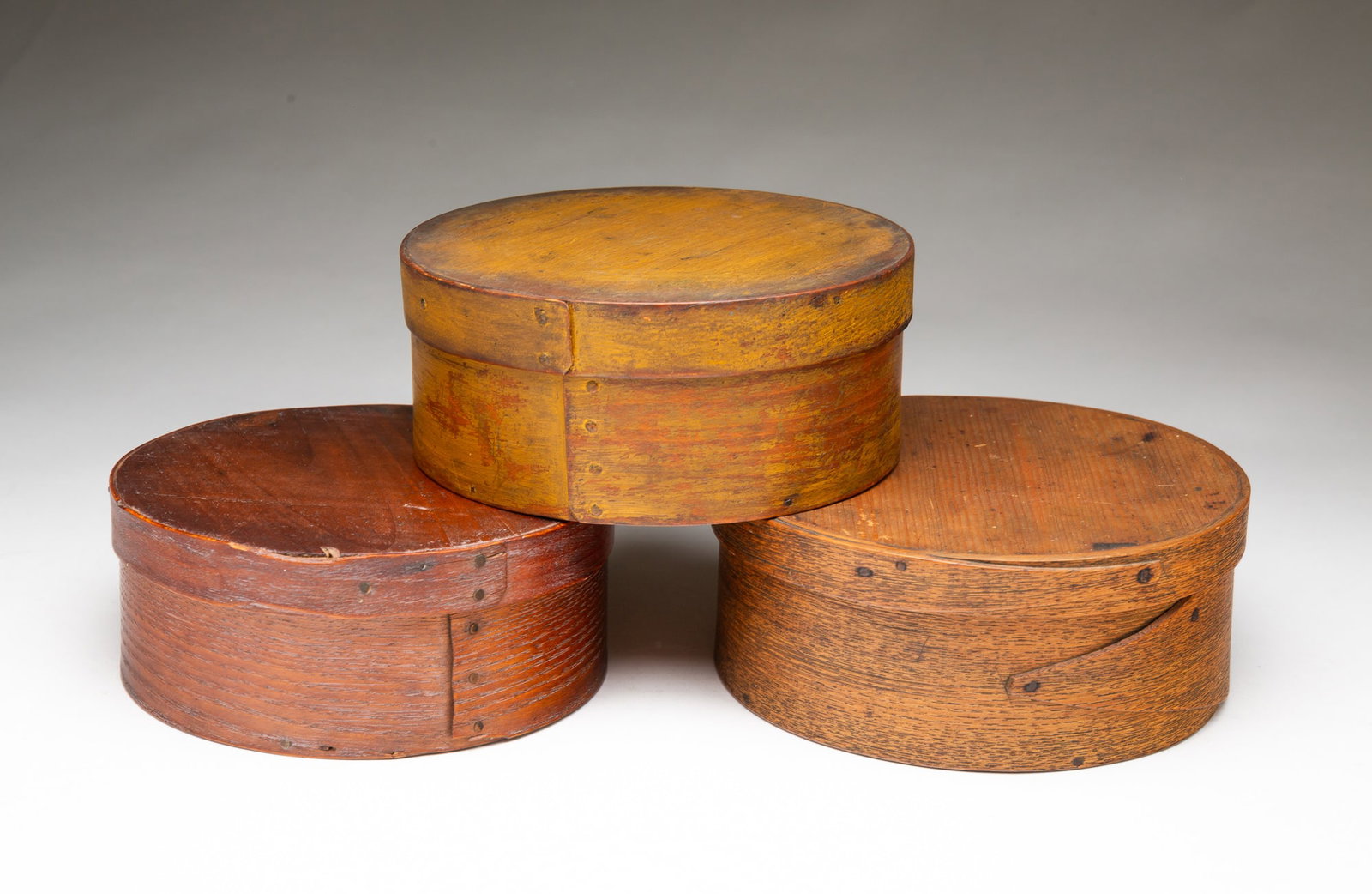 THREE AMERICAN BENTWOOD PANTRY BOXES. (1 of 3)