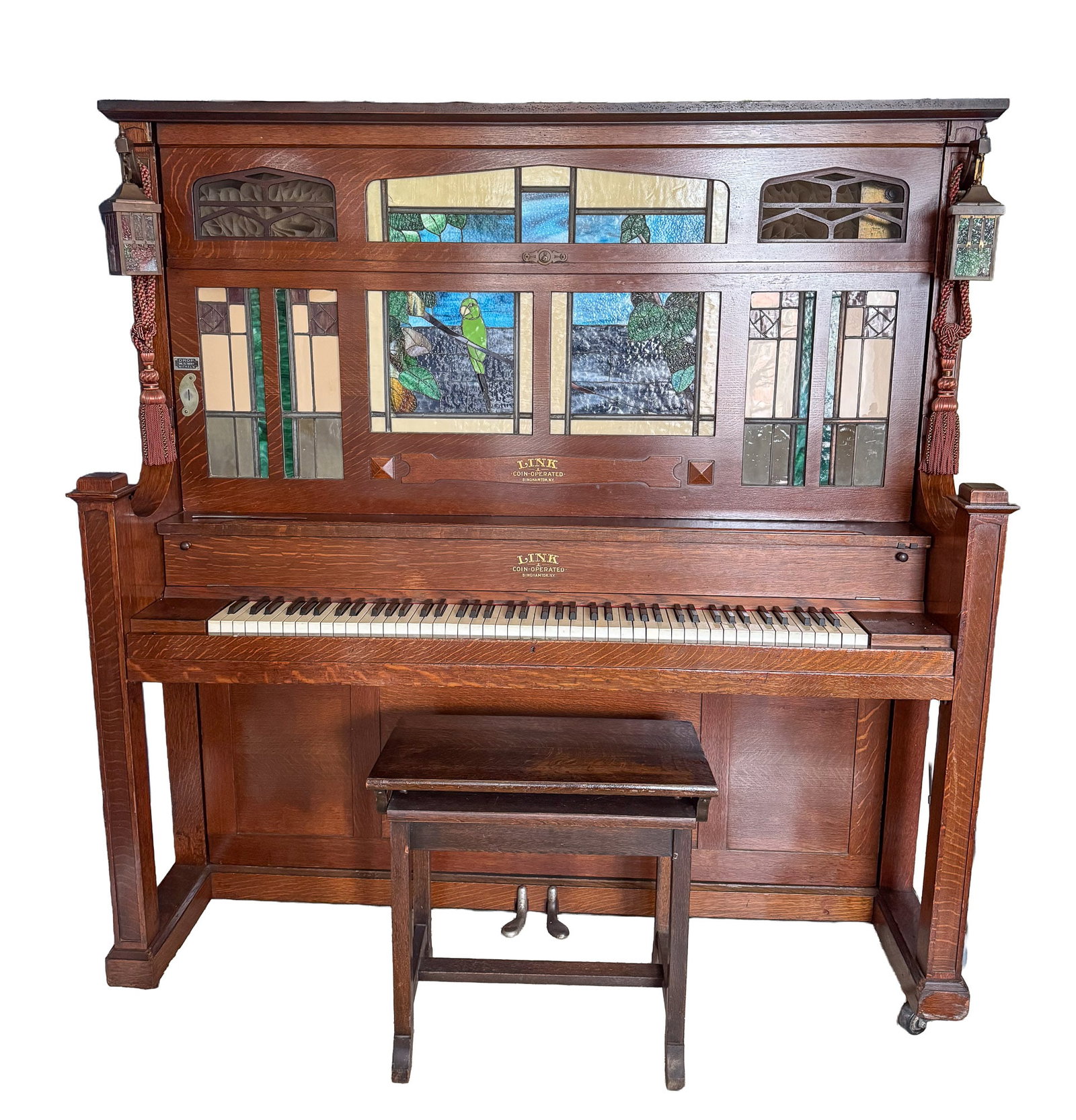 LINK COIN-OPERATED NICKELODEON PLAYER PIANO. (1 of 3)