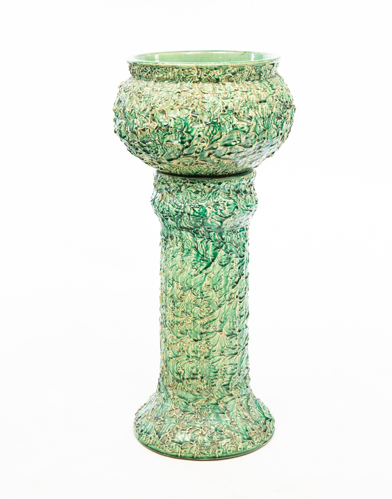 OHIO ART POTTERY JARDINIERE-ON-STAND. (1 of 5)