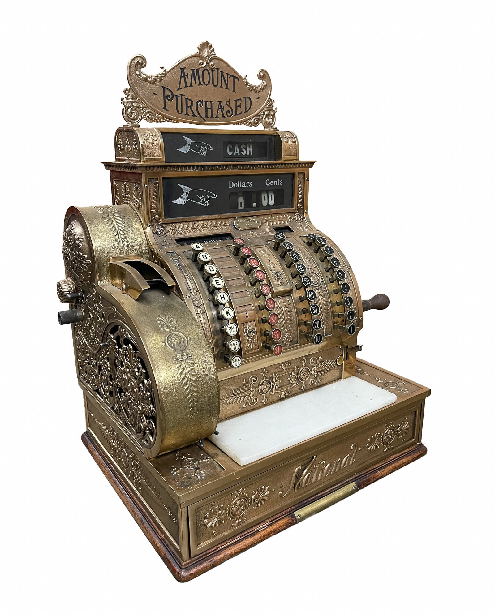 NATIONAL CASH REGISTER CO. (DAYTON, OHIO) BRASS "MODEL 442". (1 of 6)