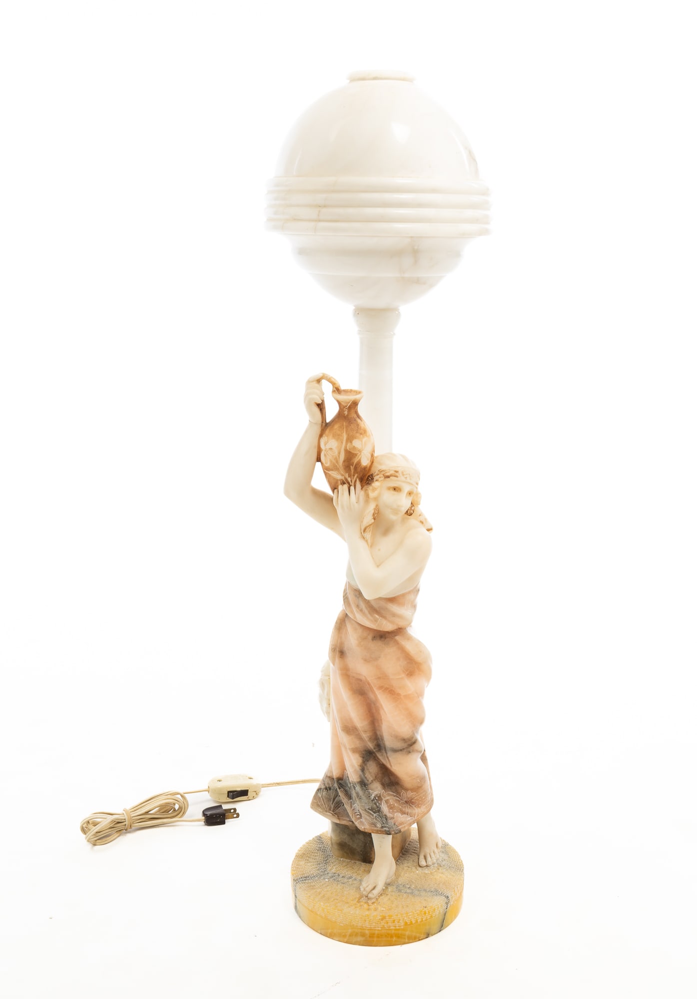 EUROPEAN MARBLE TABLE LAMP. (1 of 7)