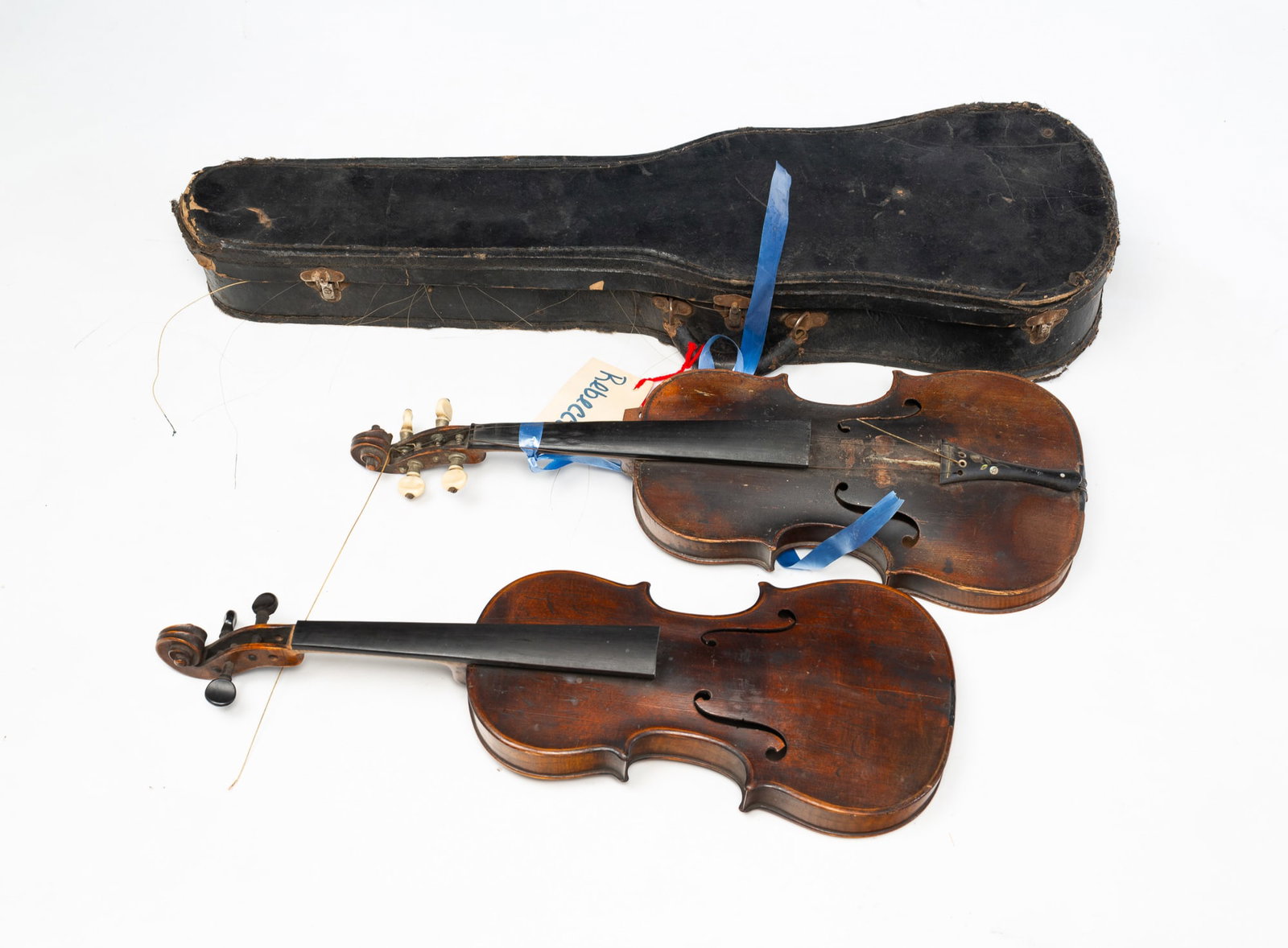 THREE EUROPEAN VIOLINS AND A CASE. (1 of 7)