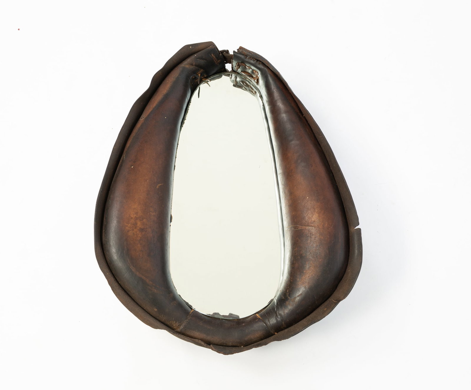AMERICAN LEATHER HORSE COLLAR MIRROR. (1 of 5)