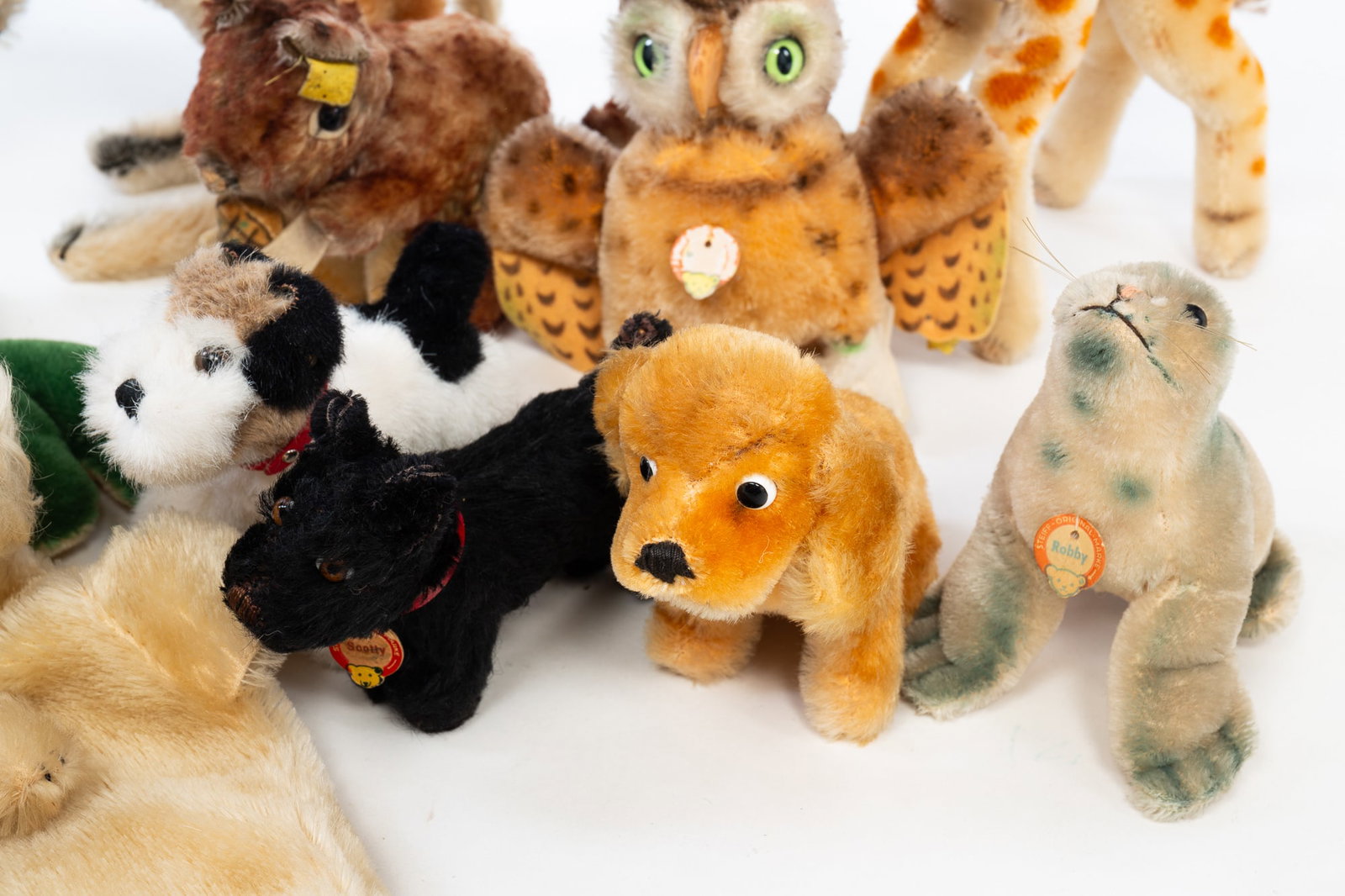 ASSORTED STEIFF MOHAIR STUFFED ANIMALS. - 2