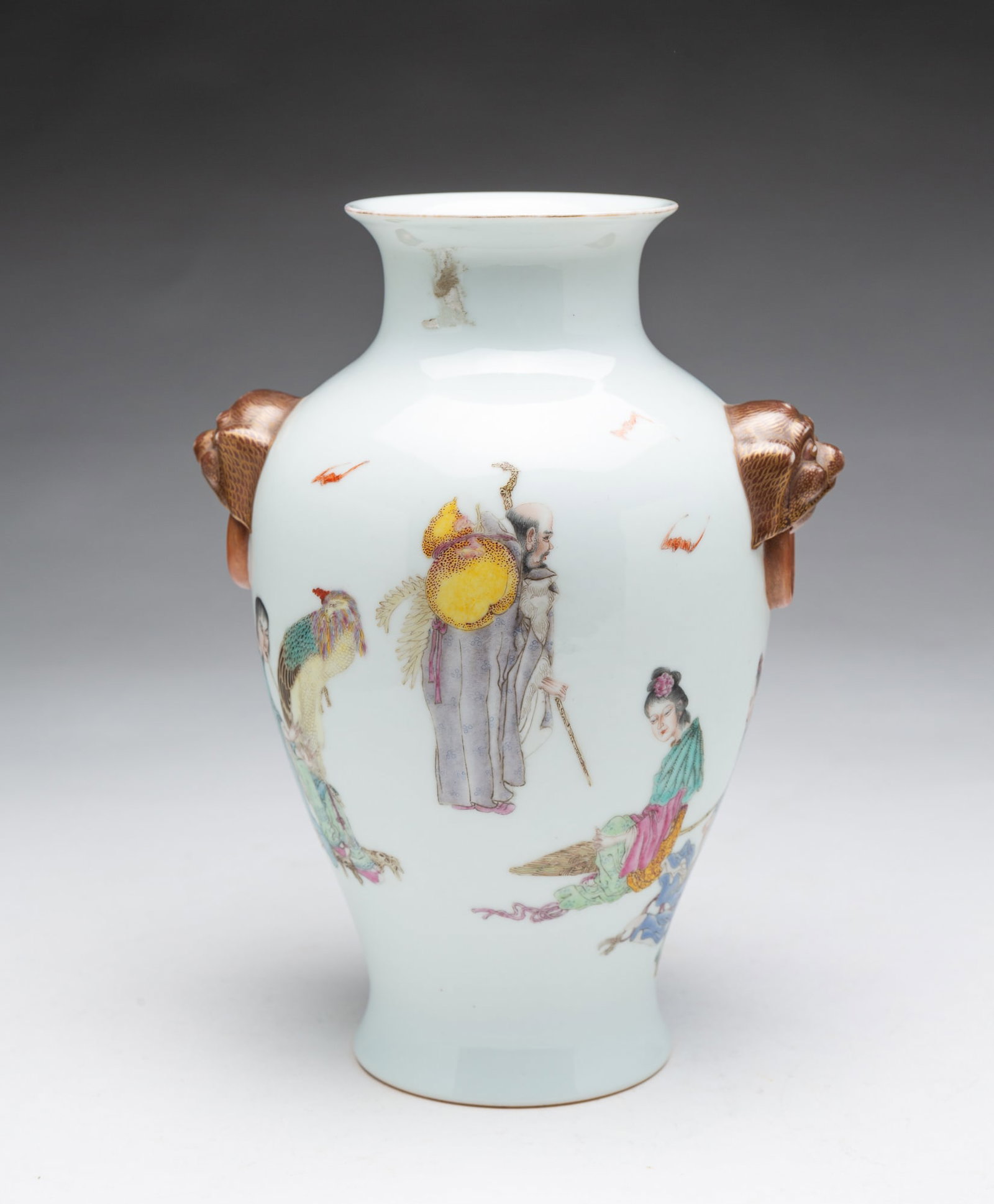 CHINESE PORCELAIN EIGHT IMMORTALS VASE. (1 of 6)
