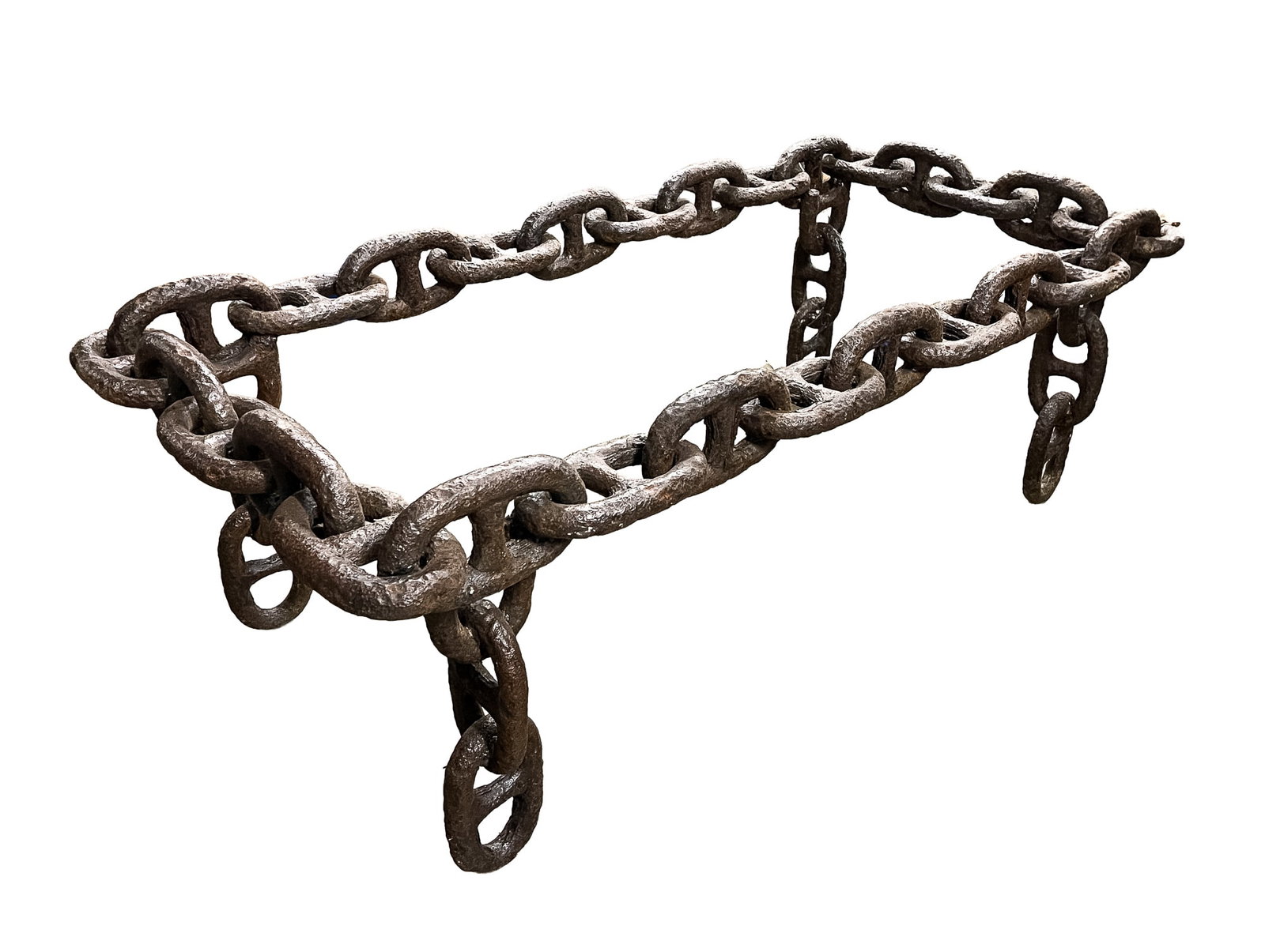 IRON ANCHOR CHAIN COFFEE TABLE BASE. (1 of 2)