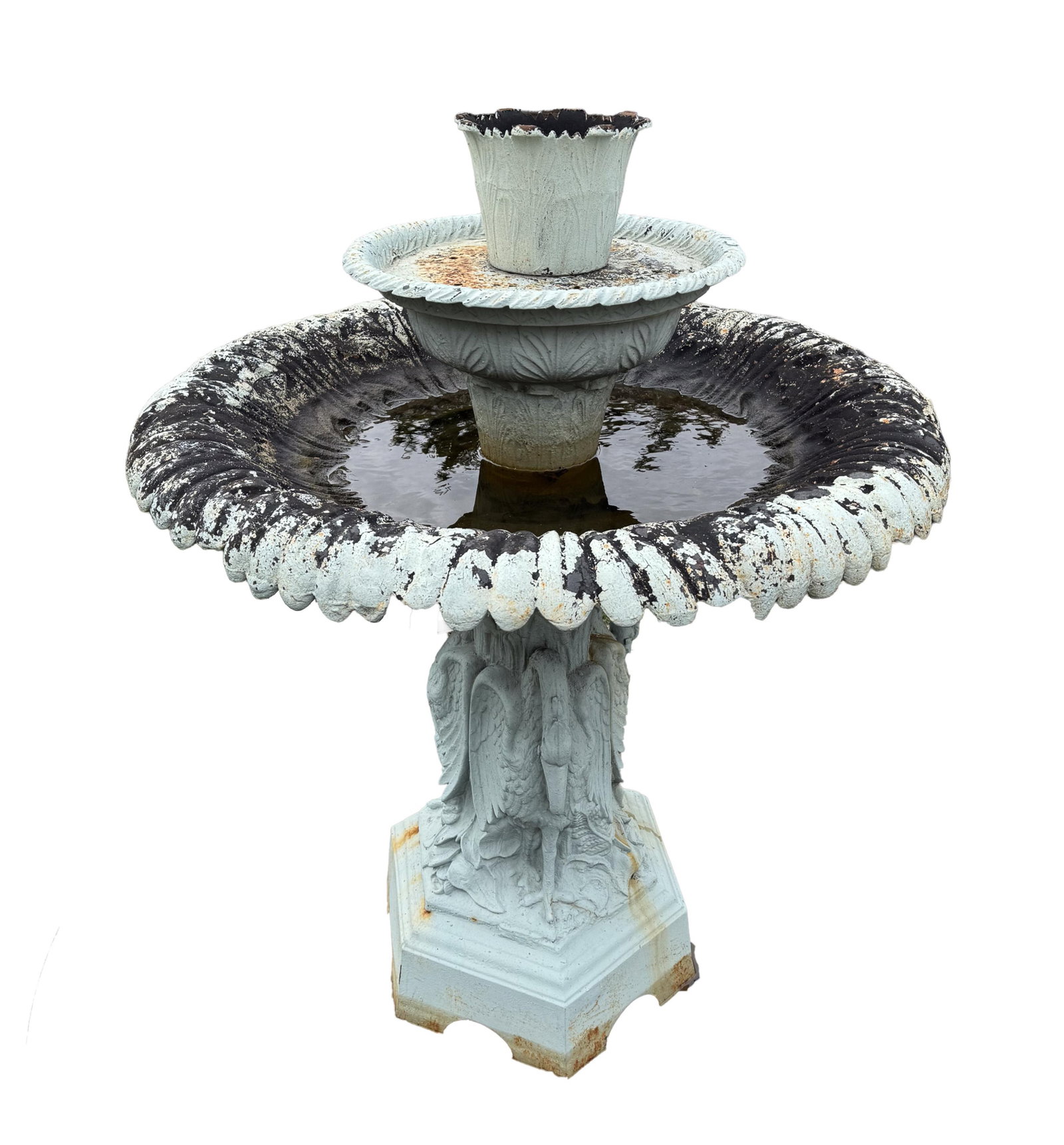 MONUMENTAL AMERICAN CAST IRON GARDEN FOUNTAIN.: Possibly Fiske.MORE DETAILS COMING SOON.