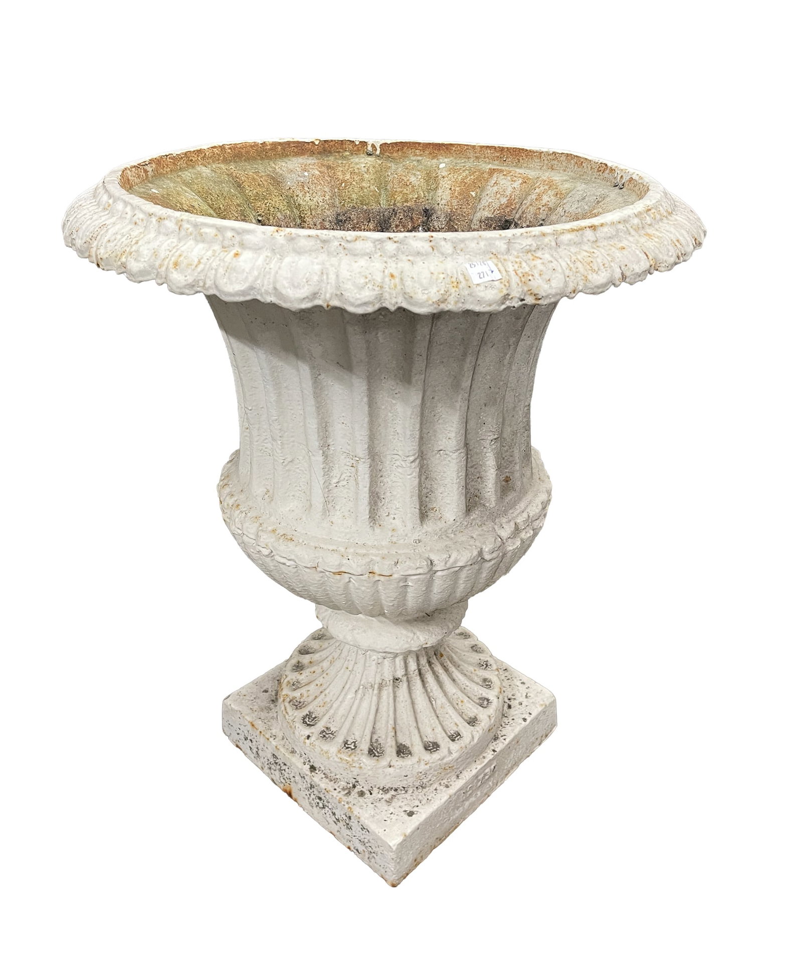 NEOCLASSICAL STYLE CAST IRON GARDEN URN. (1 of 3)