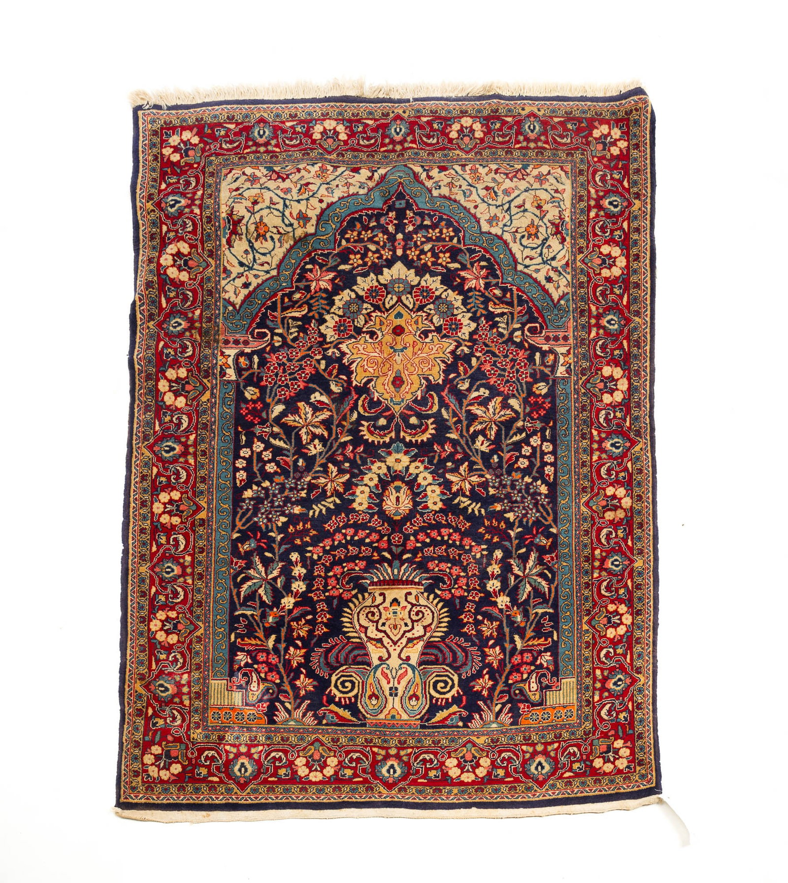 PERSIAN WOOL PRAYER RUG. (1 of 6)