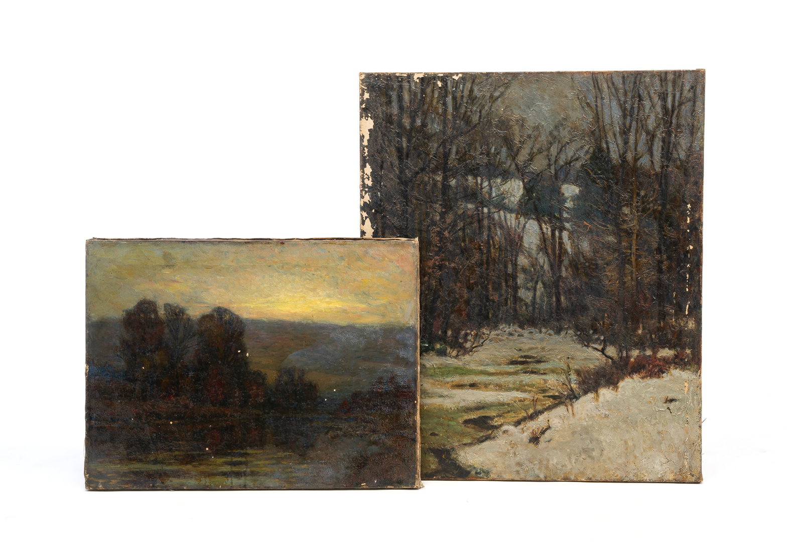 TWO EDWARD PARKER HAYDEN (OHIO/NEW YORK/MASSACHUSETTS, 1858-1922) OIL ON CANVAS LANDSCAPES. (1 of 5)