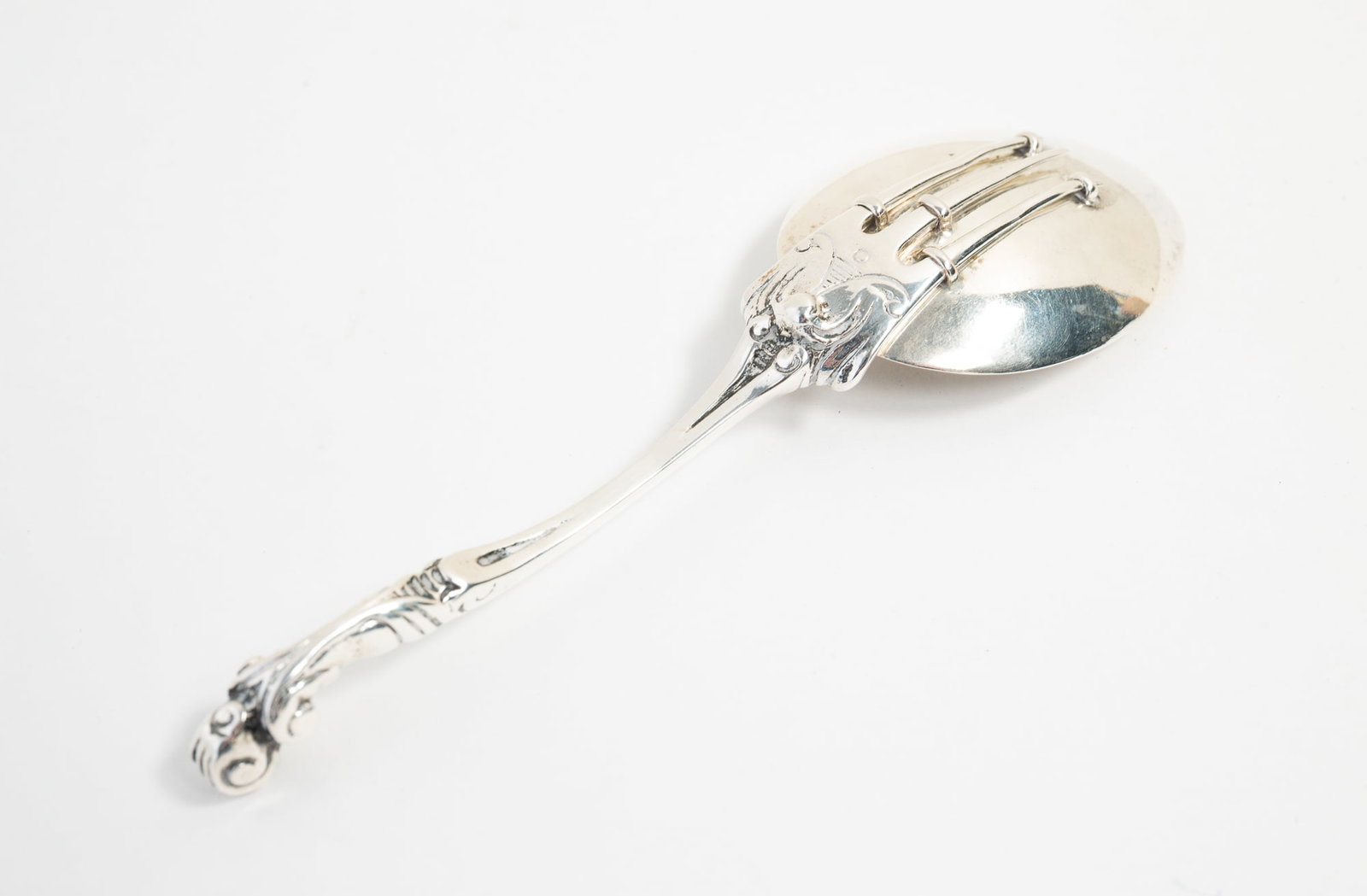 STERLING SILVER COMBINATION PRESENTATION SPOON/FORK. - 2