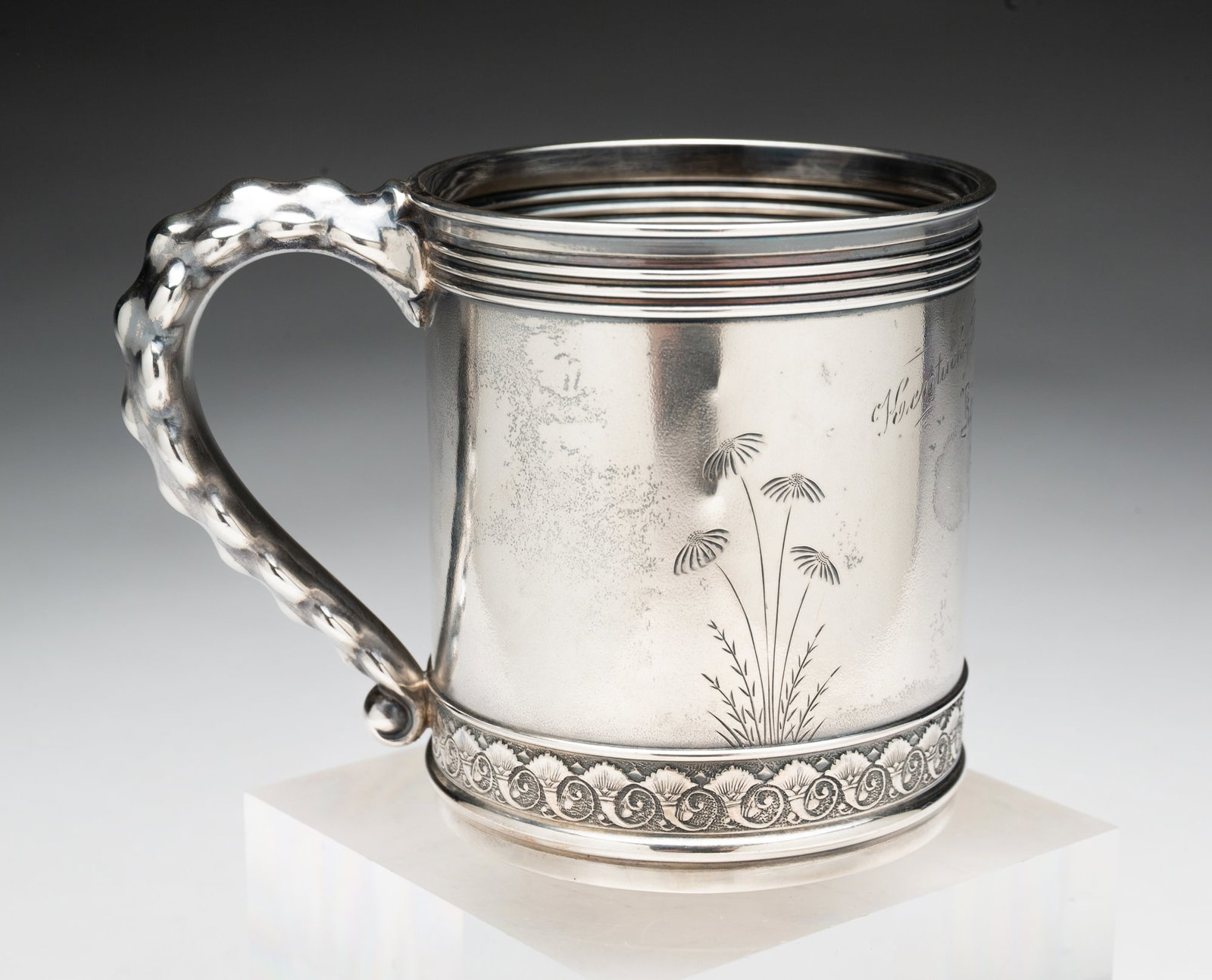 GORHAM STERLING SILVER TROPHY MUG. - 3