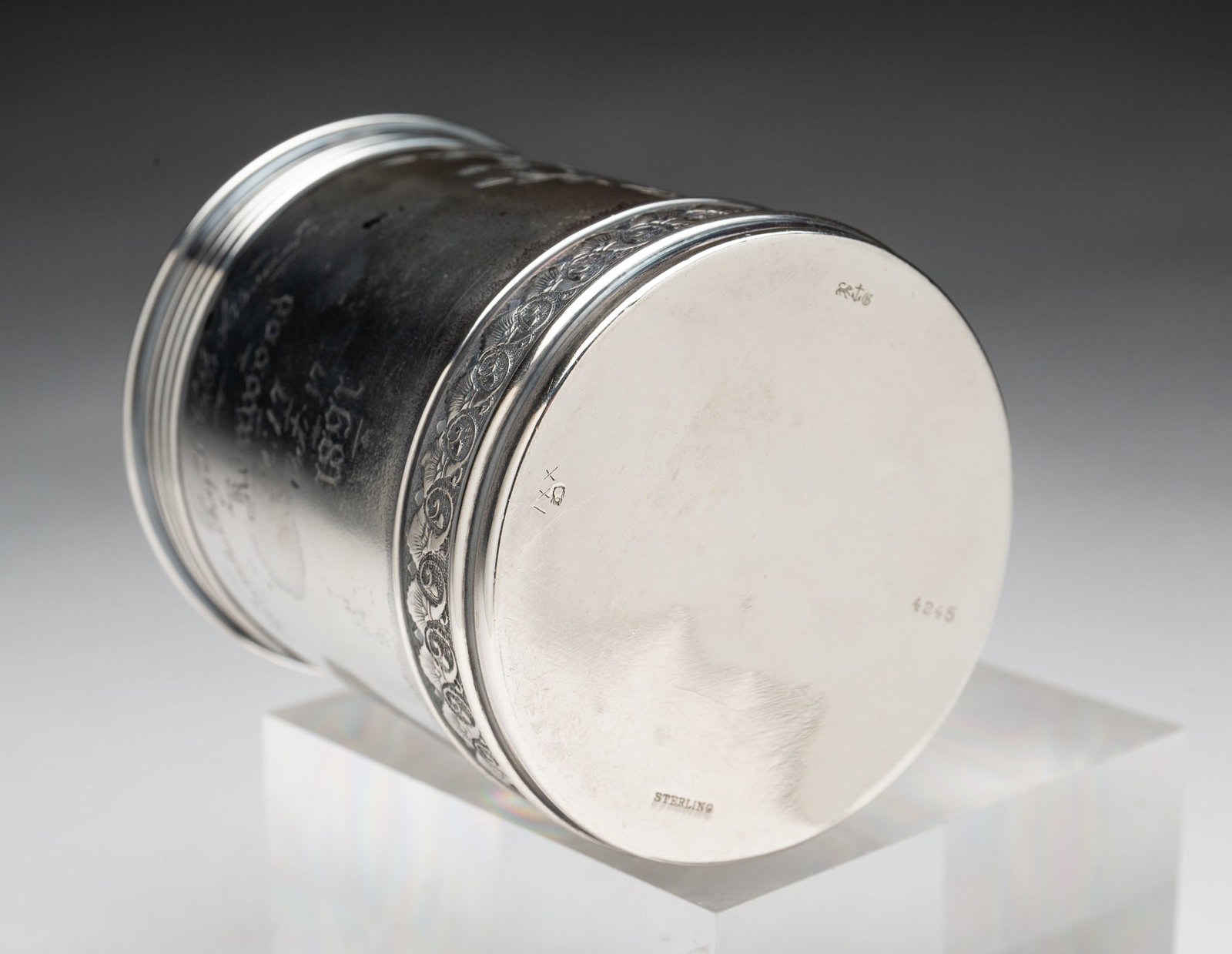 GORHAM STERLING SILVER TROPHY MUG. - 4