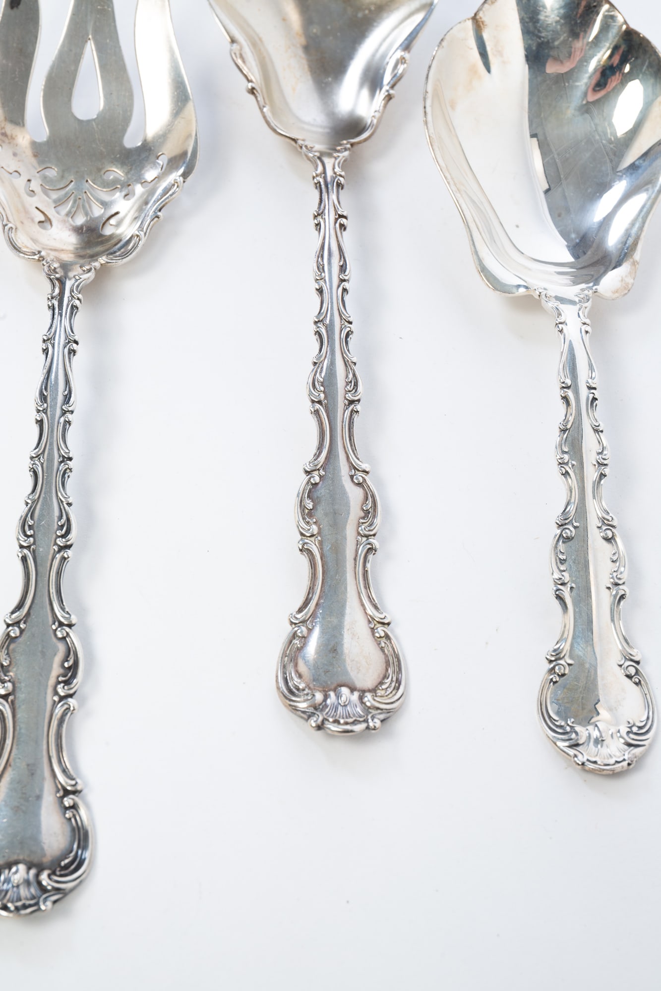 TWO GORHAM "STRASBOURG" PATTERN STERLING SILVER SALAD SETS. - 2