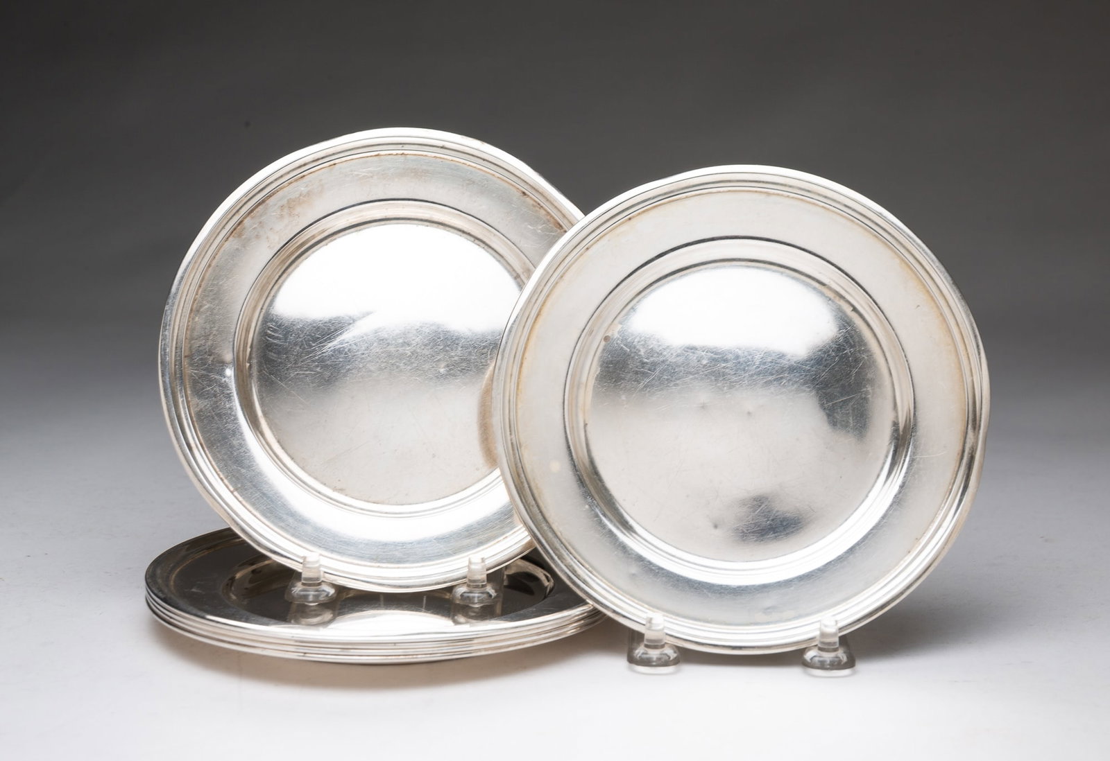 SIX BARBOUR COMPANY STERLING SILVER PLATES. (1 of 5)